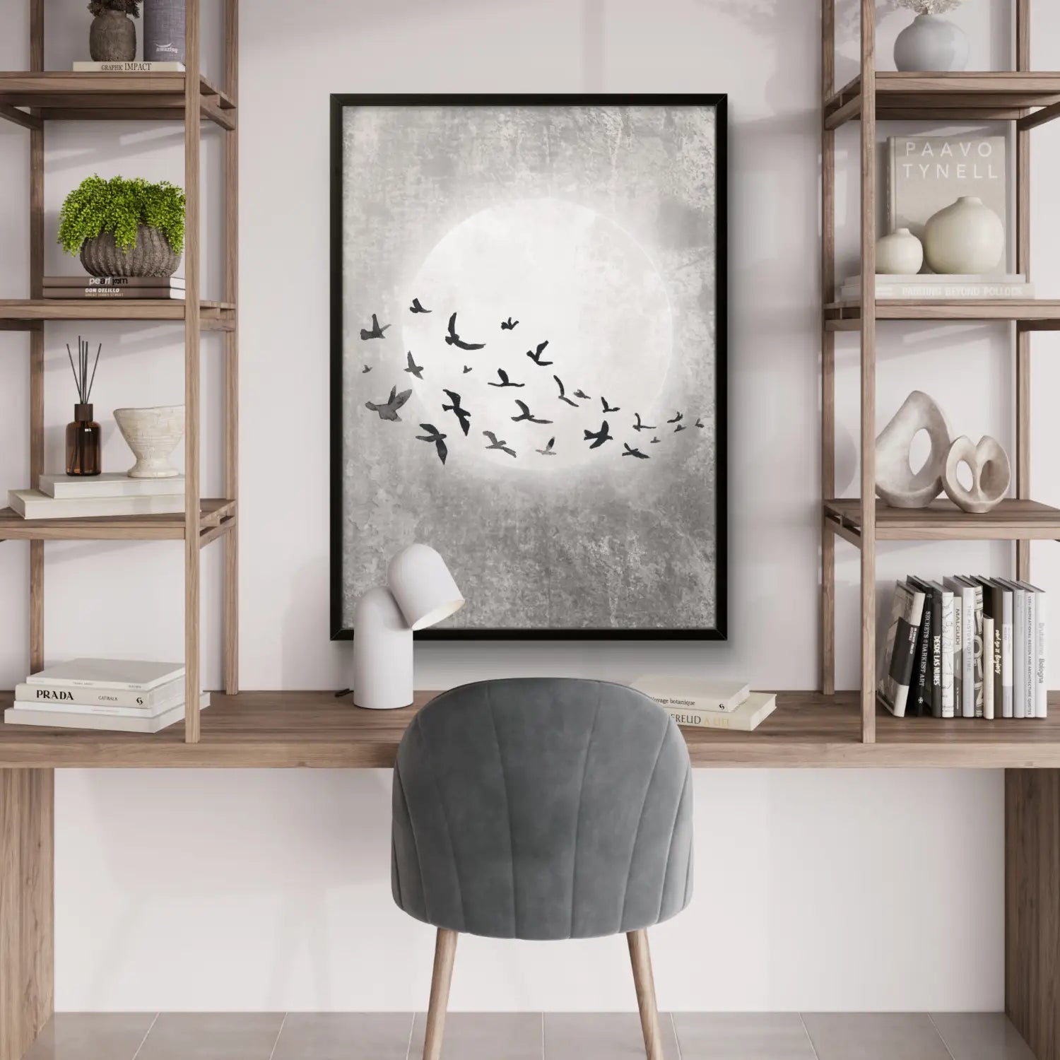 Elegancia discreta: obra de arte en beige y malva