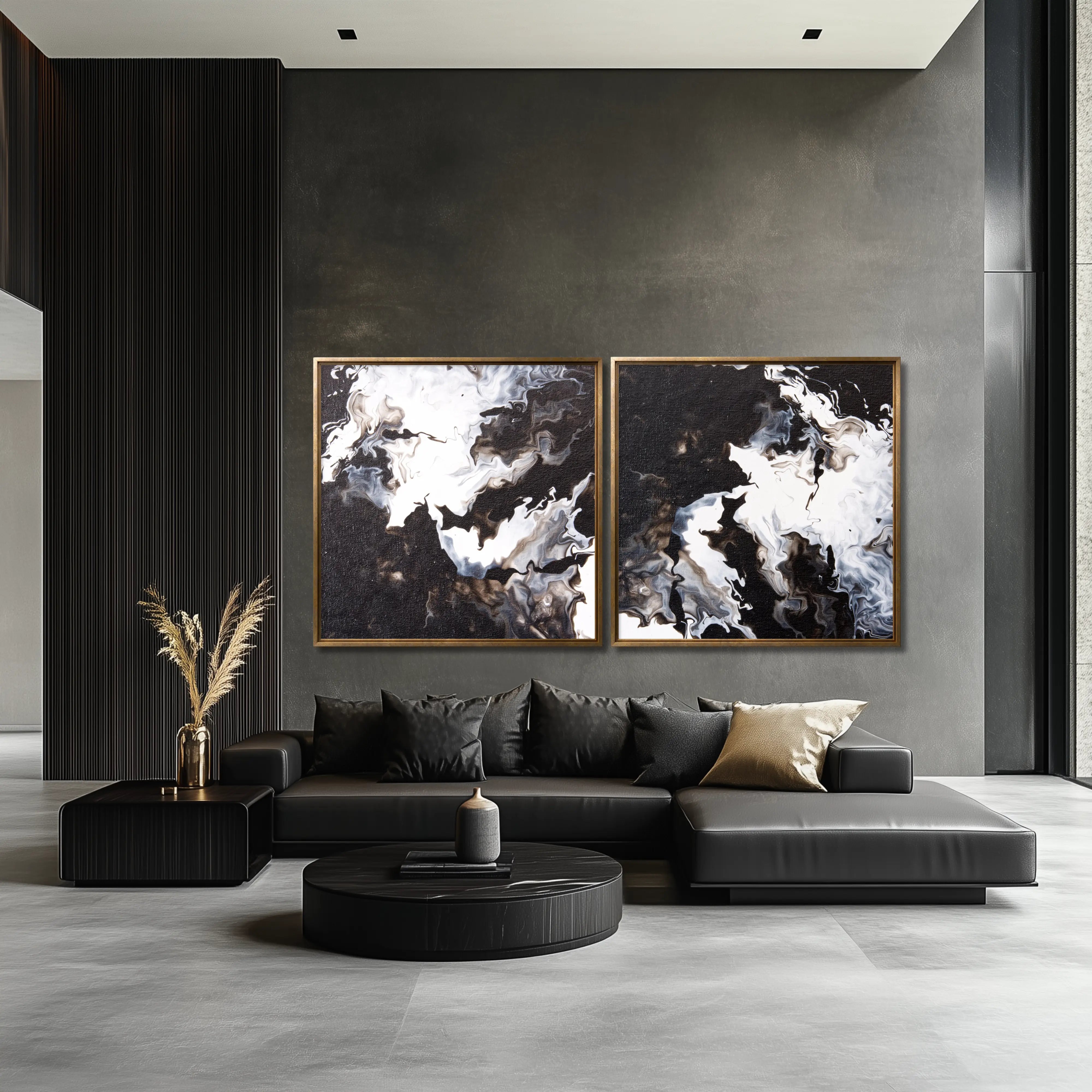 Timeless | Set of 2 Canvas Prints | Luxury Fine Art Set | Black and White Wall Art