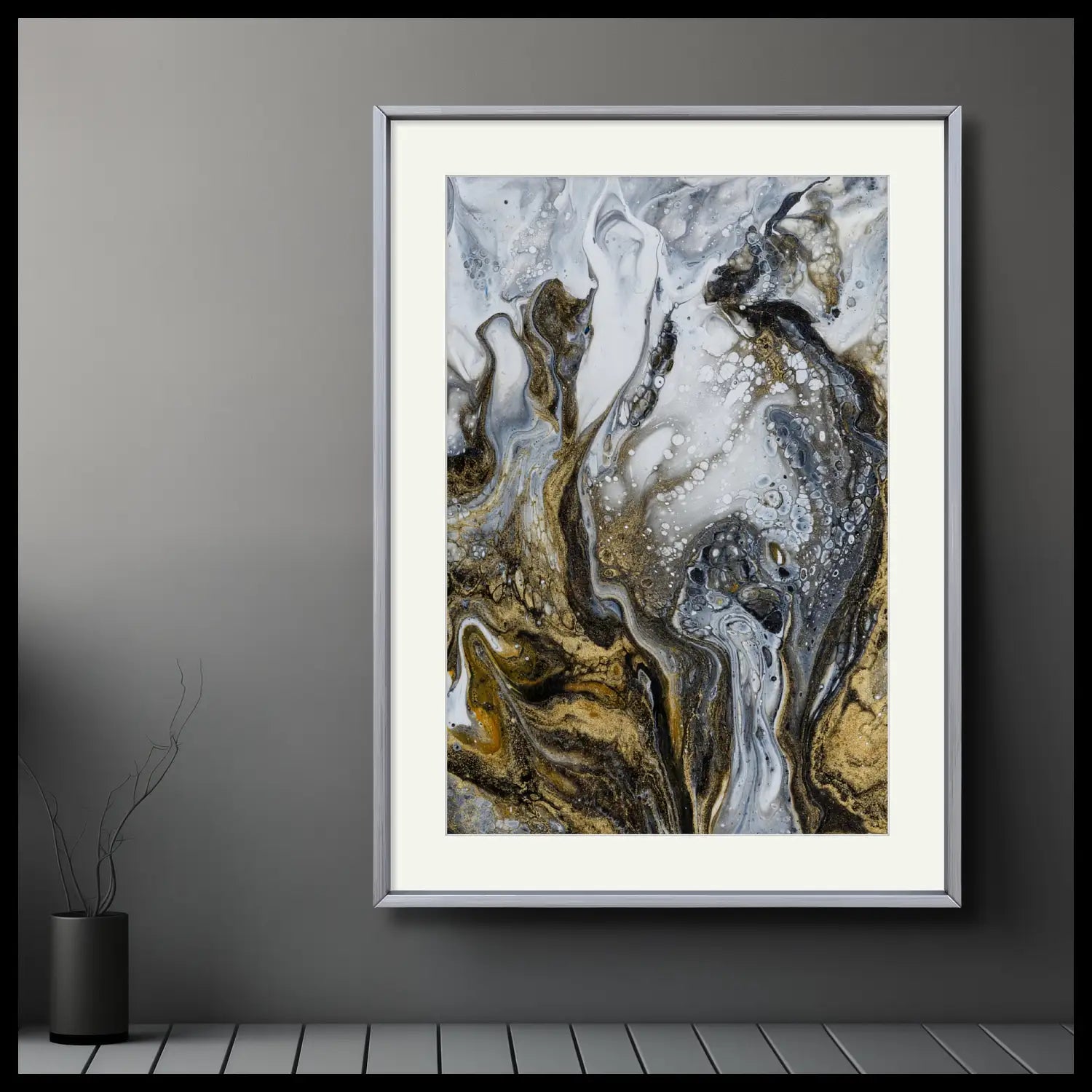 Goldene Schatten – luxuriöse zeitgenössische Druckkunst