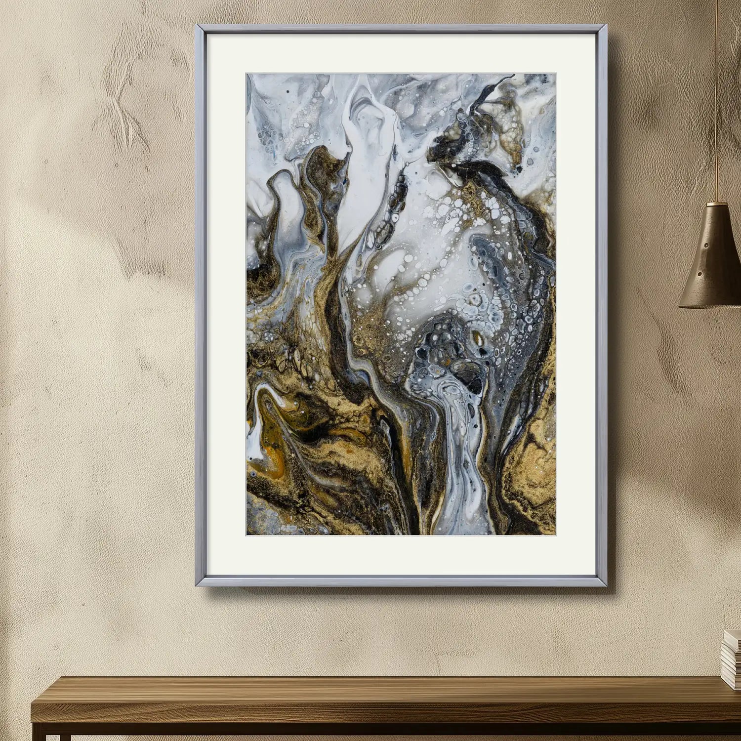 Goldene Schatten – luxuriöse zeitgenössische Druckkunst