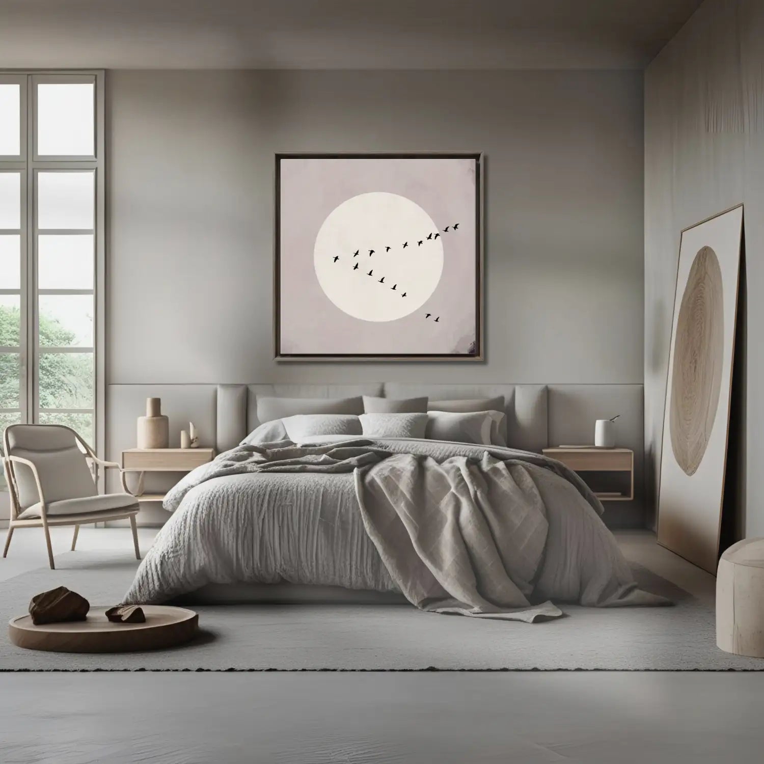 Beyond Whisper - Mauve Japandi Canvas Square Wall Art