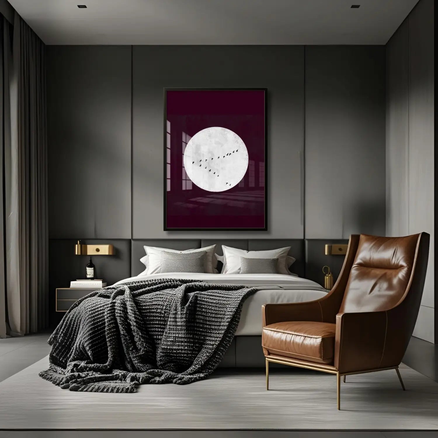 Elegancia discreta: obra de arte en beige y malva