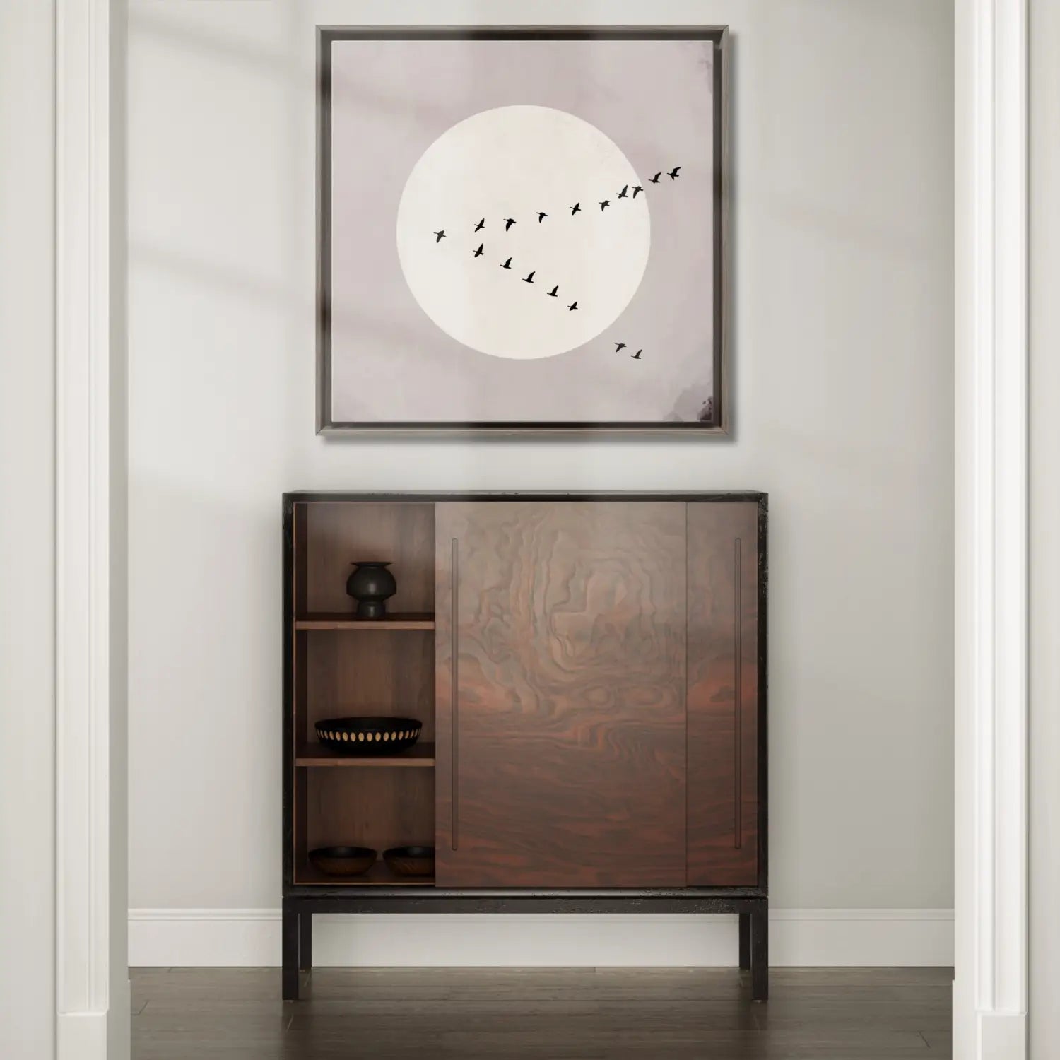 Beyond Whisper - Mauve Japandi Canvas Square Wall Art
