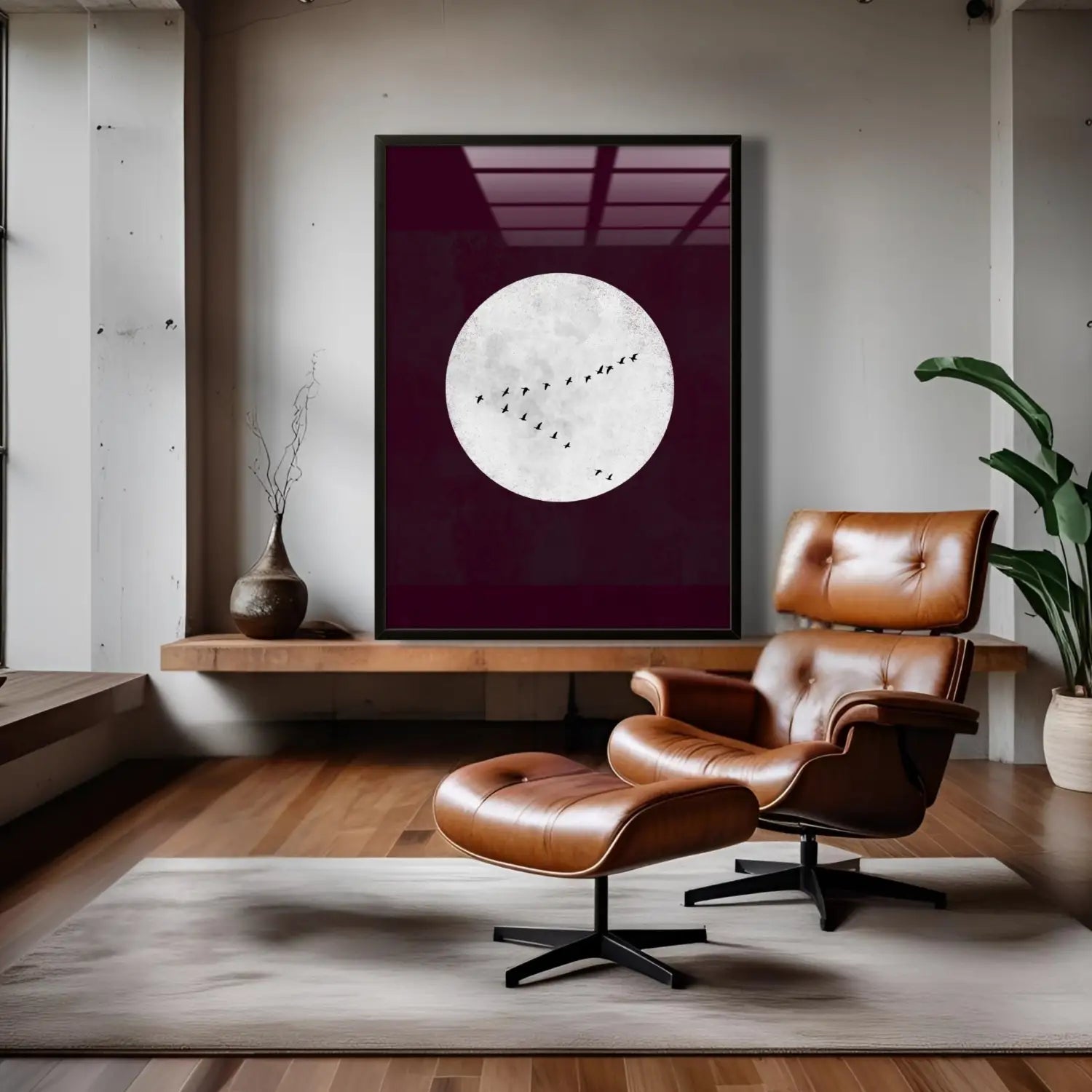 Elegancia discreta: obra de arte en beige y malva