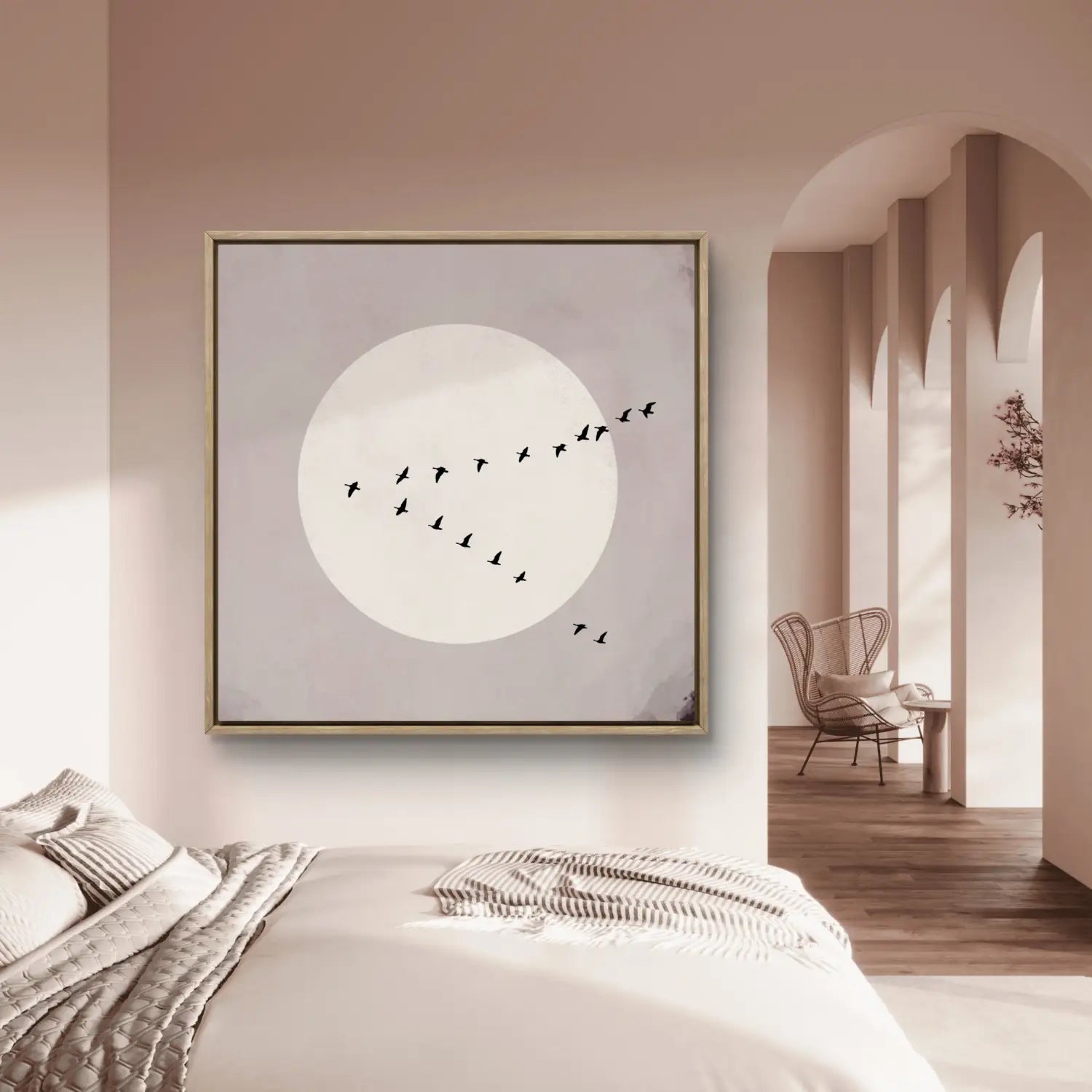 Beyond Whisper - Mauve Japandi Canvas Square Wall Art