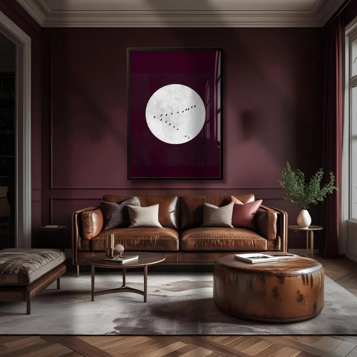 Elegancia discreta: obra de arte en beige y malva