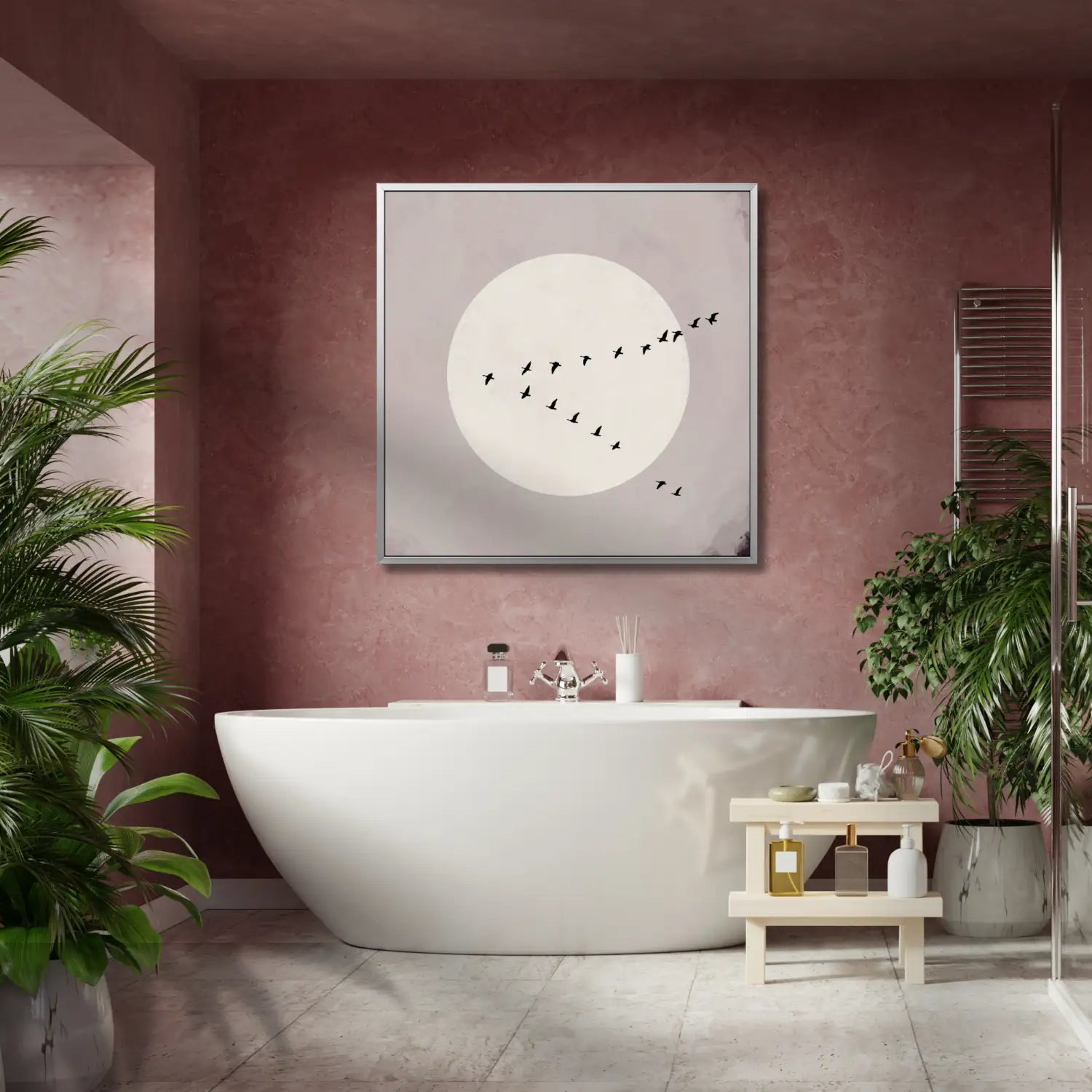 Beyond Whisper - Mauve Japandi Canvas Square Wall Art