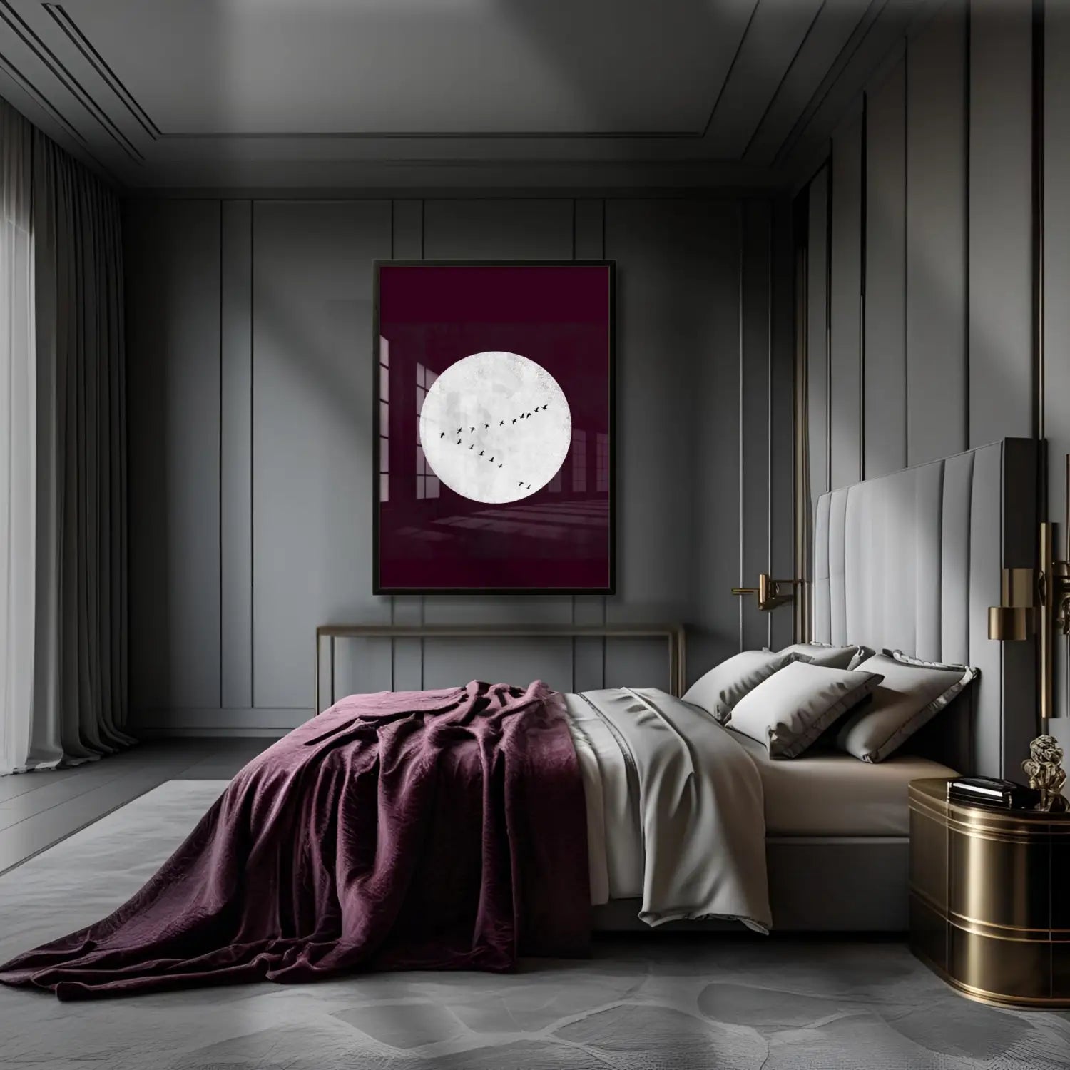 Elegancia discreta: obra de arte en beige y malva