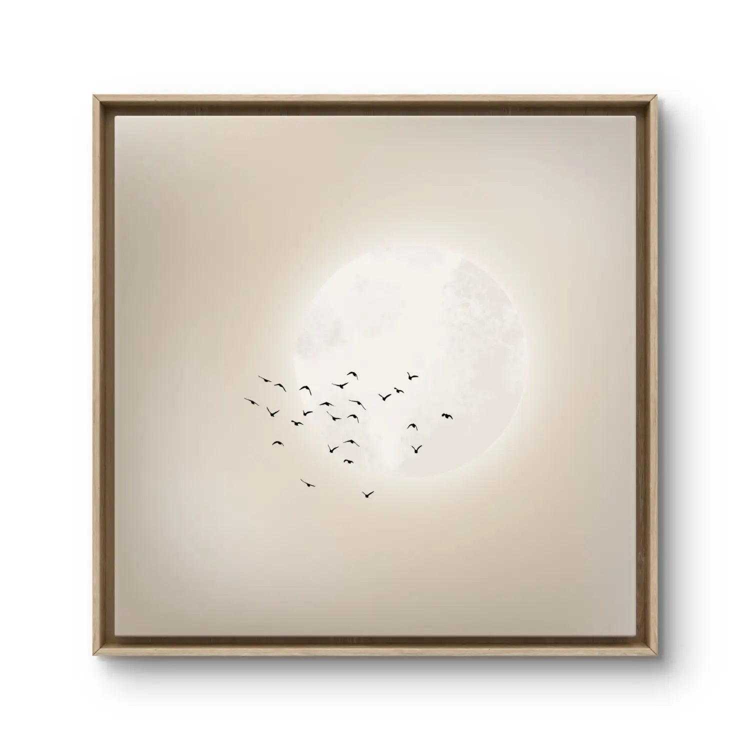 Drifting away - Neutral Japandi Canvas Wall Art Square