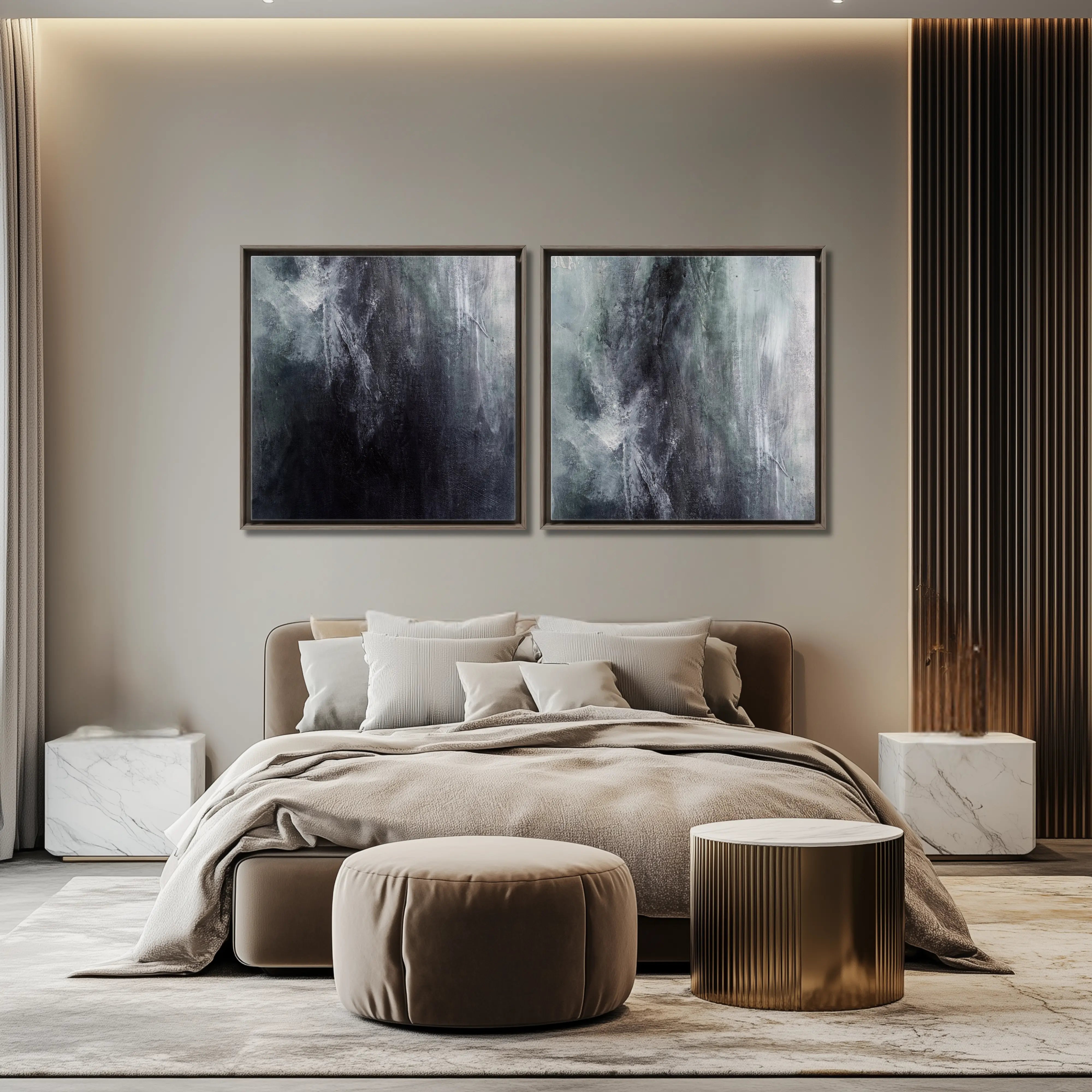 Serenity | Set of 2 Canvas Prints | Chic Luxury Fine Art Set