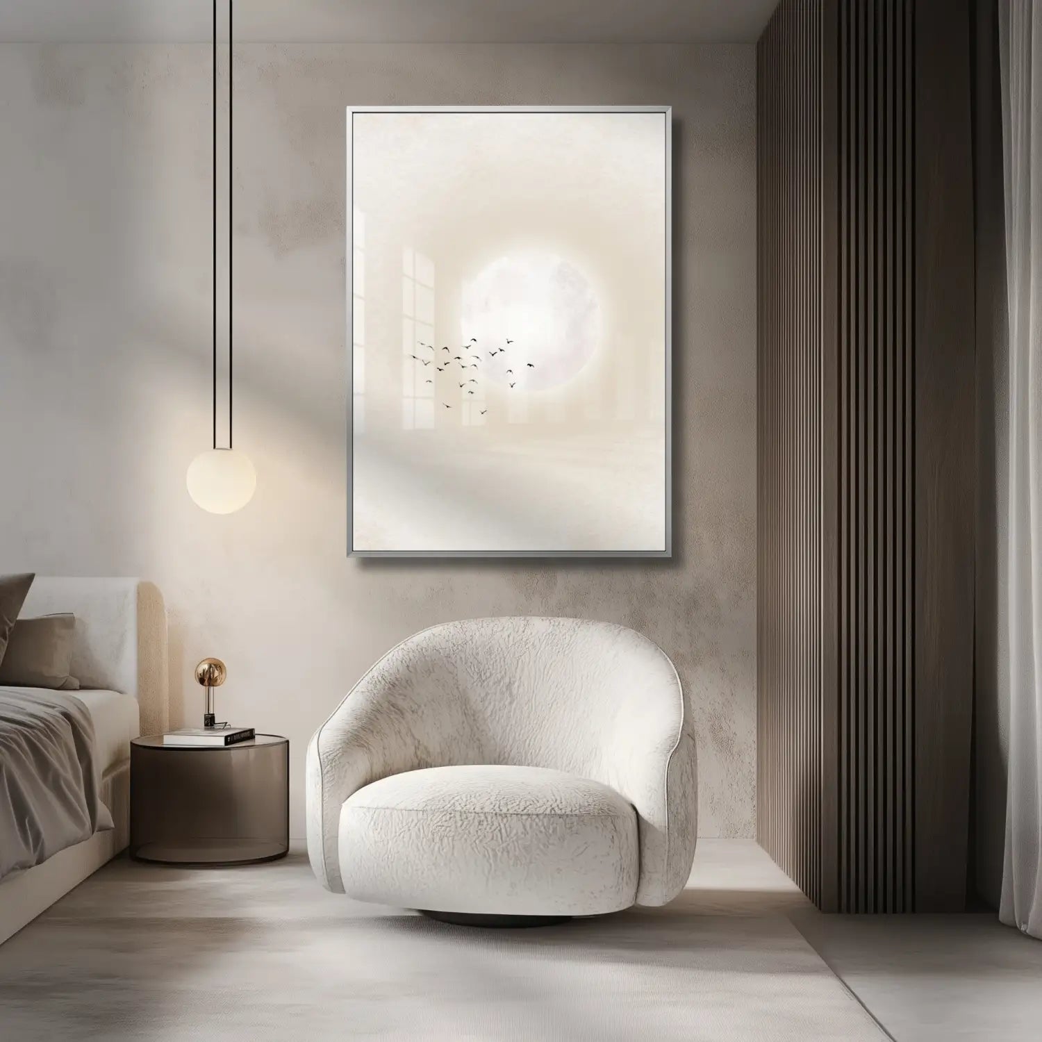 Elegancia discreta: obra de arte en beige y malva