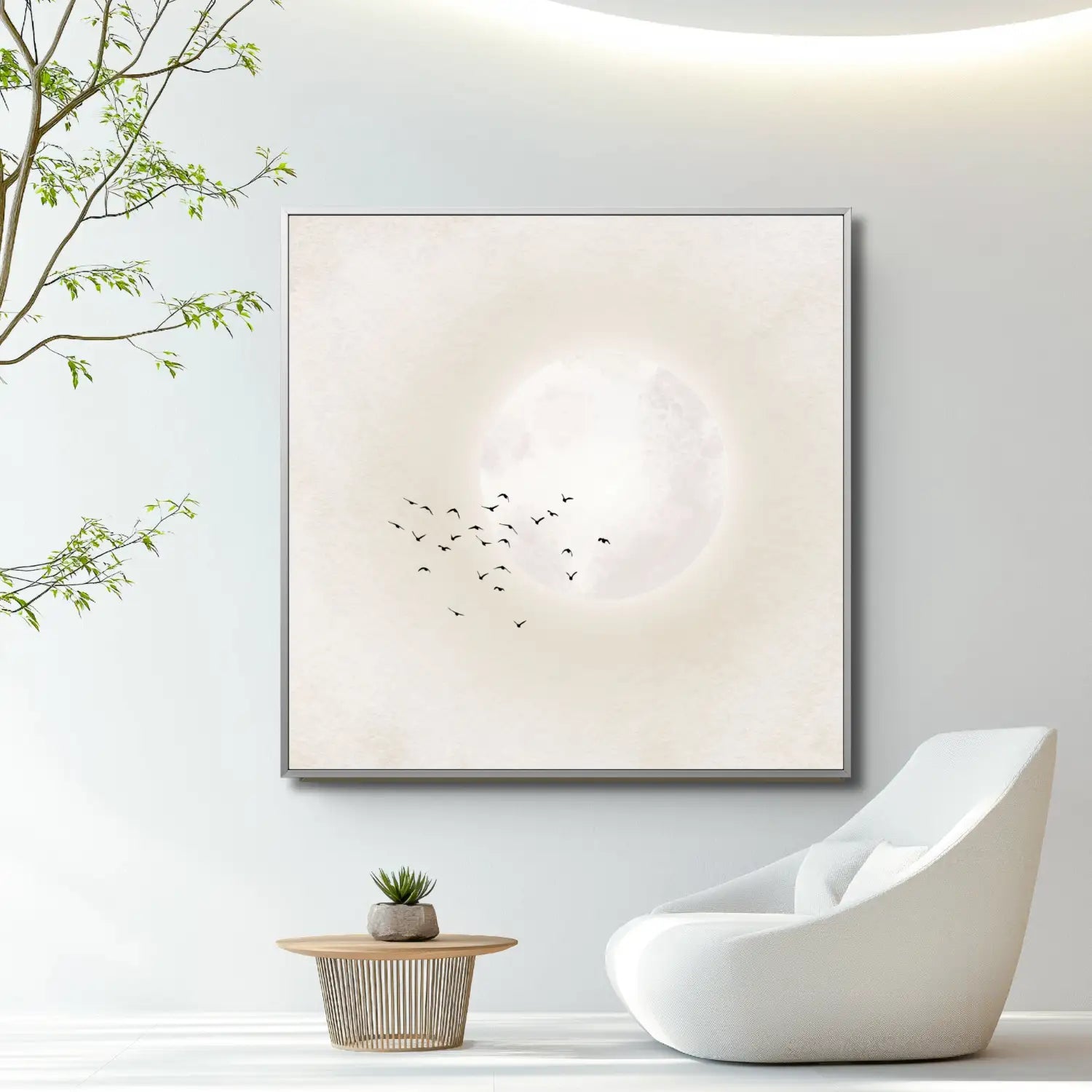 Drifting beyond - Neutral Japandi Canvas Giclee Print
