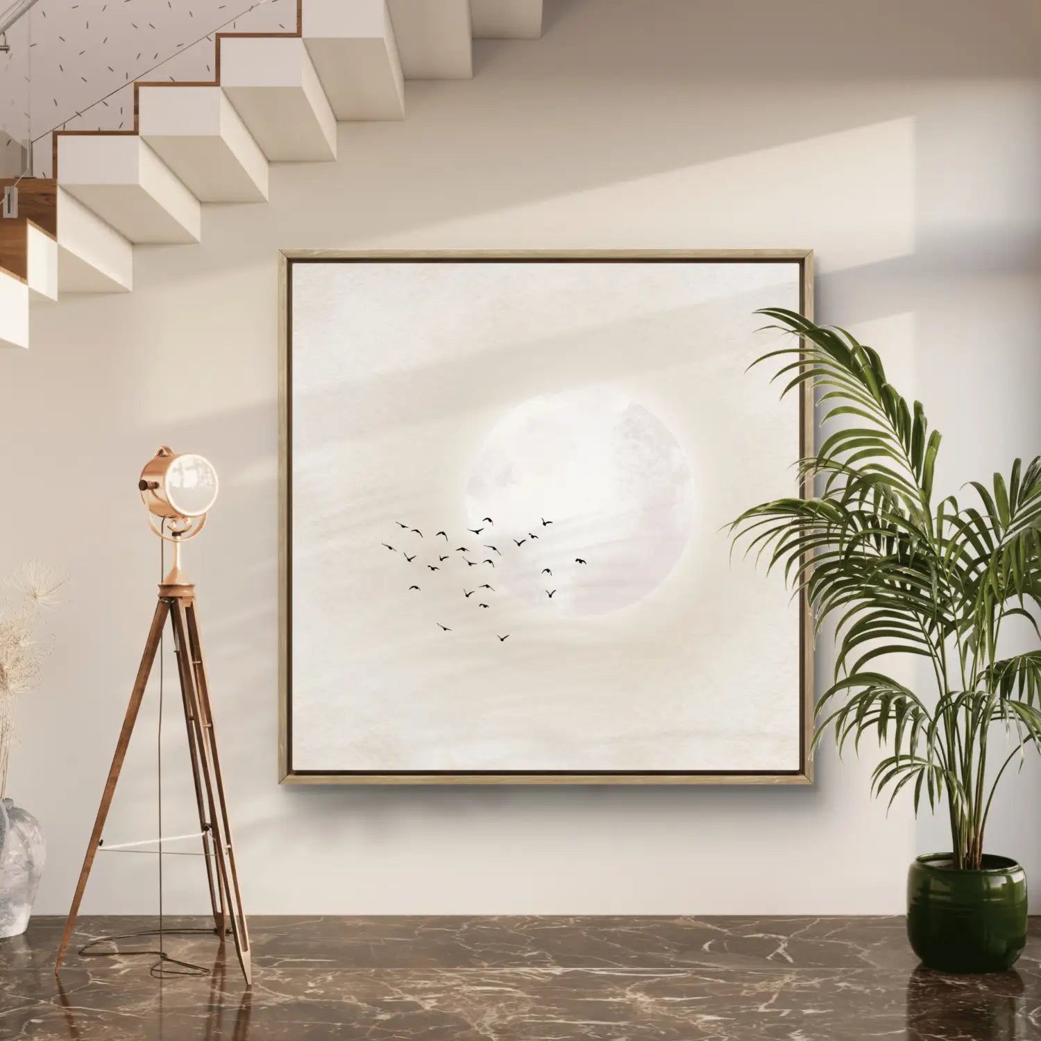 Drifting beyond - Neutral Japandi Canvas Giclee Print