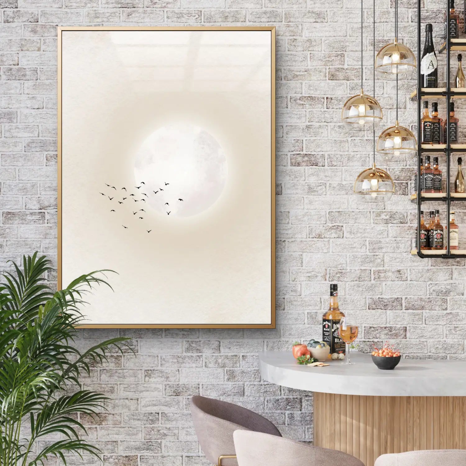 Elegancia discreta: obra de arte en beige y malva