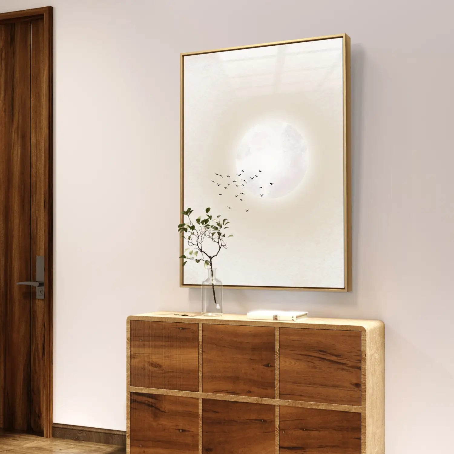 Elegancia discreta: obra de arte en beige y malva