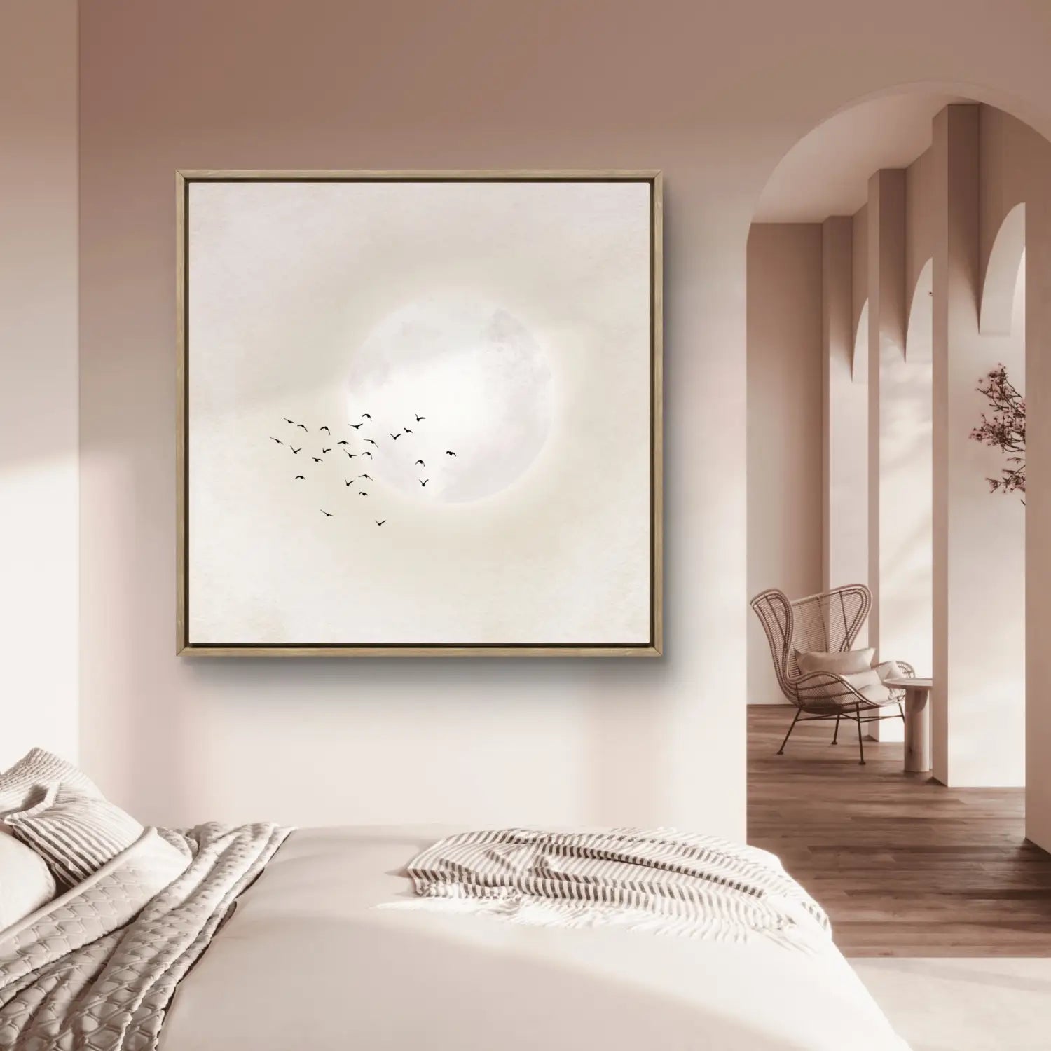Drifting beyond - Neutral Japandi Canvas Giclee Print