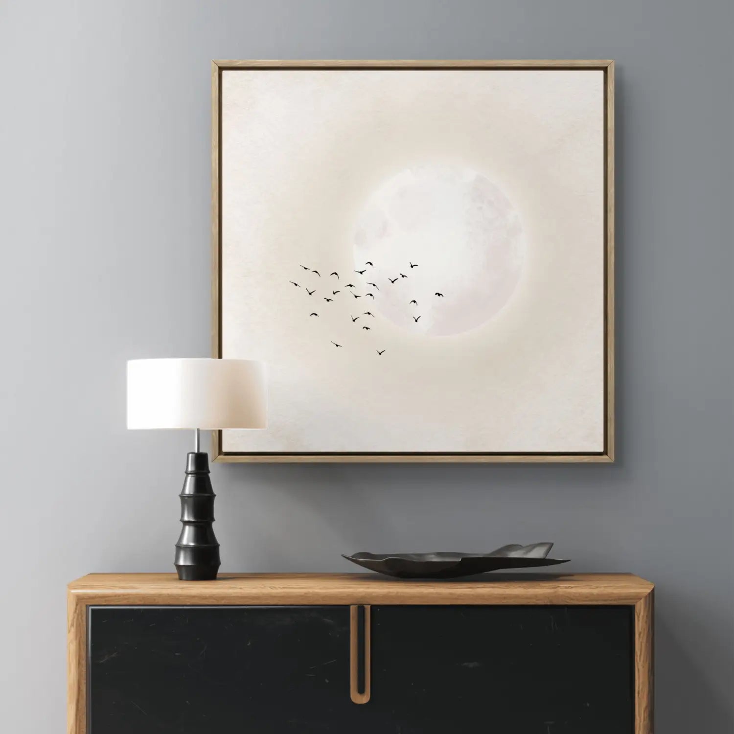 Drifting beyond - Neutral Japandi Canvas Giclee Print