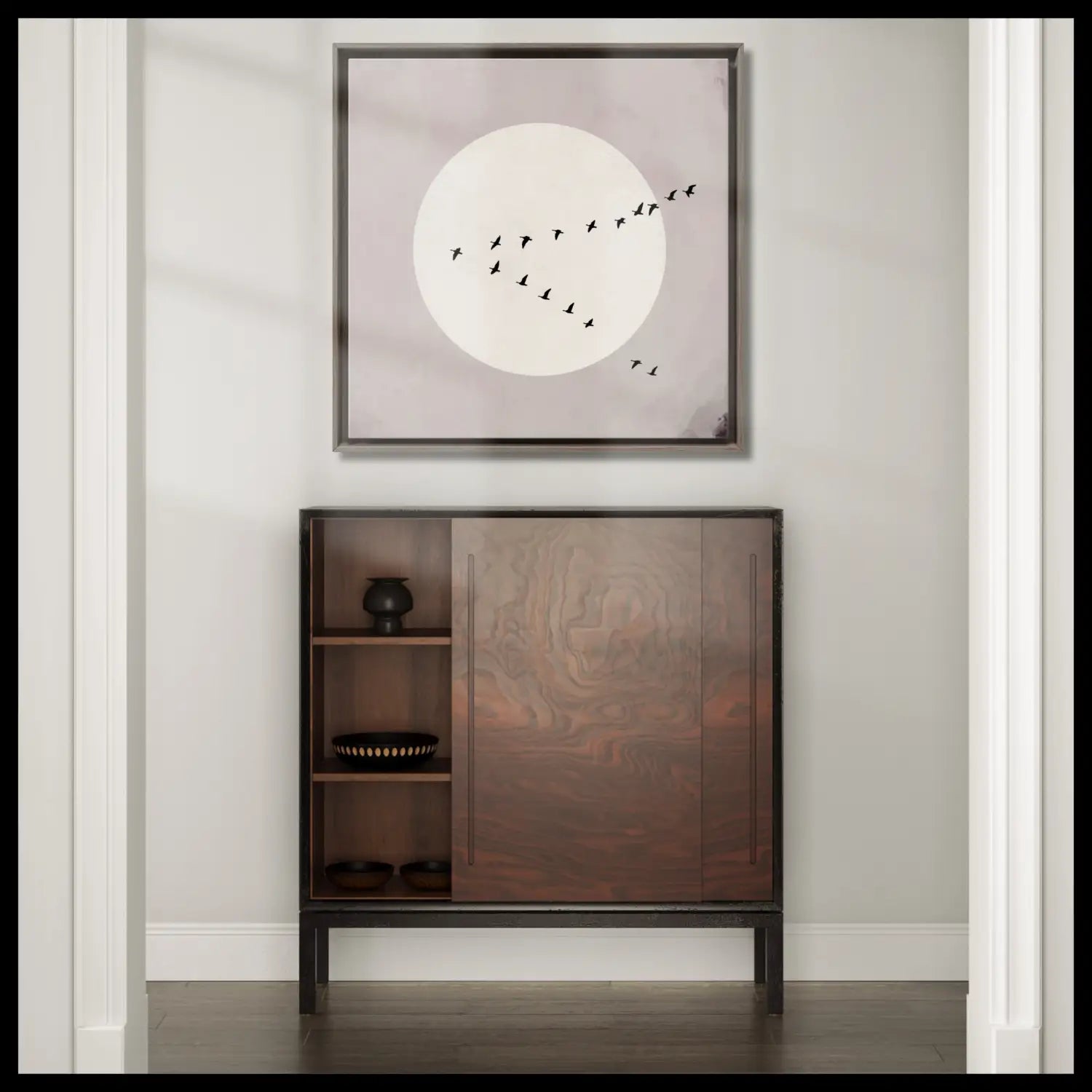 Beyond Whisper - Mauve Japandi Canvas Square Wall Art