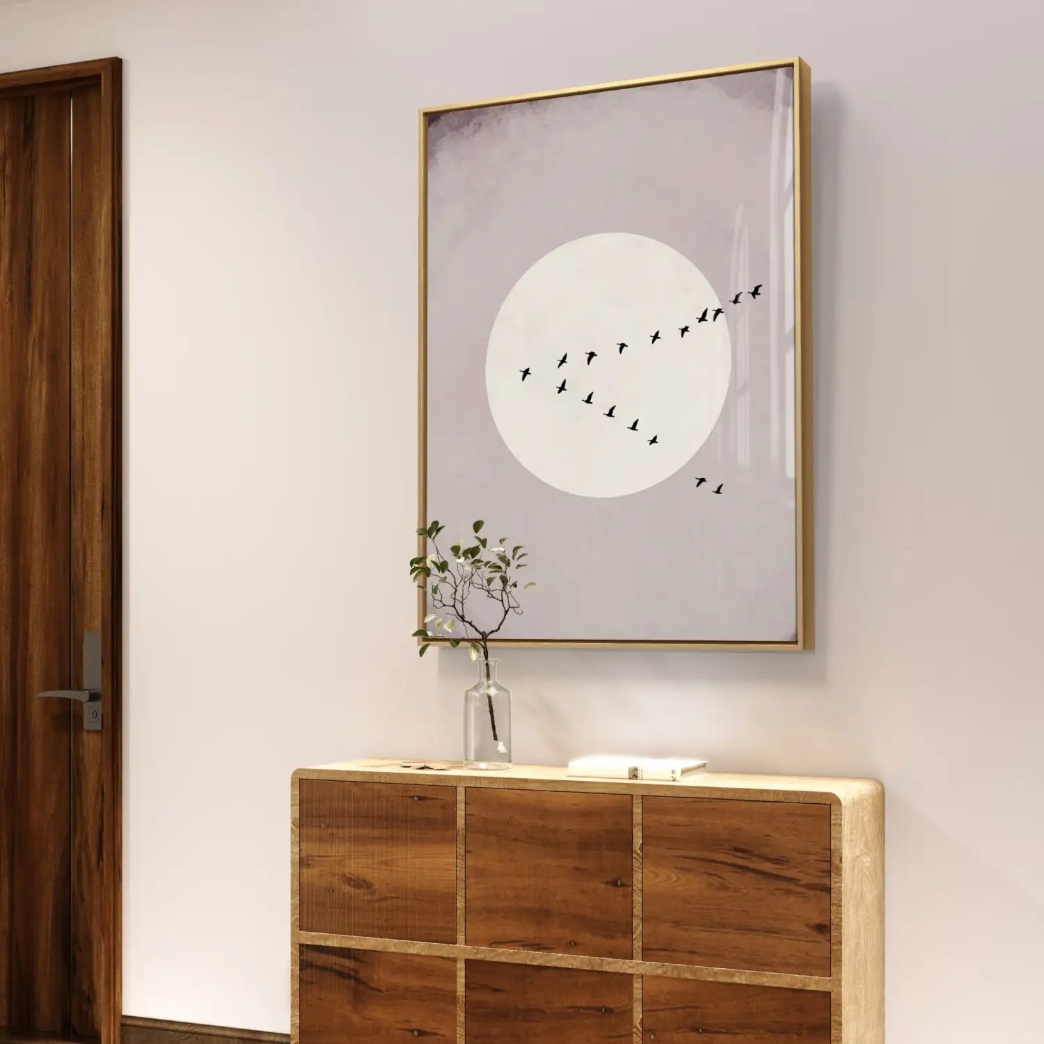 Elegancia discreta: obra de arte en beige y malva