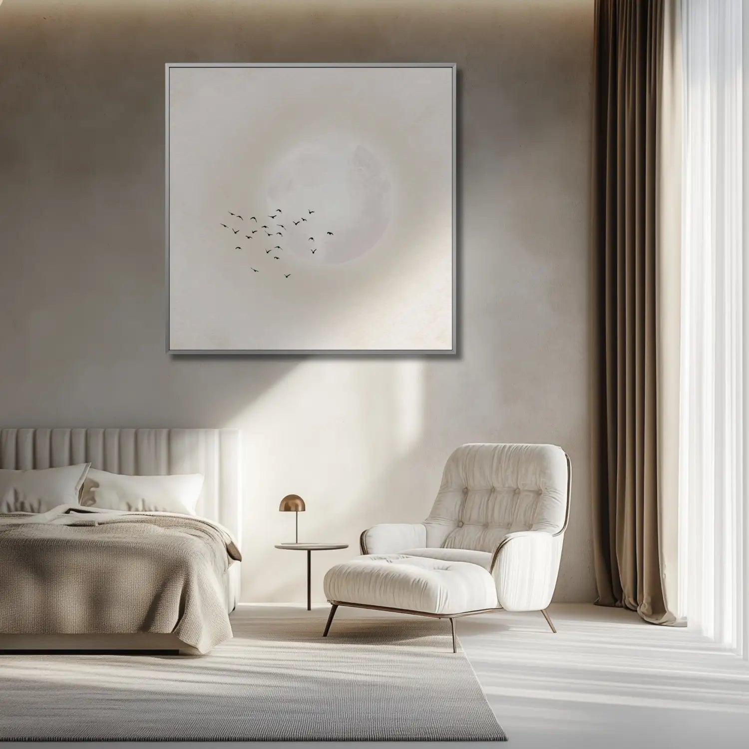 Drifting beyond - Neutral Japandi Canvas Giclee Print