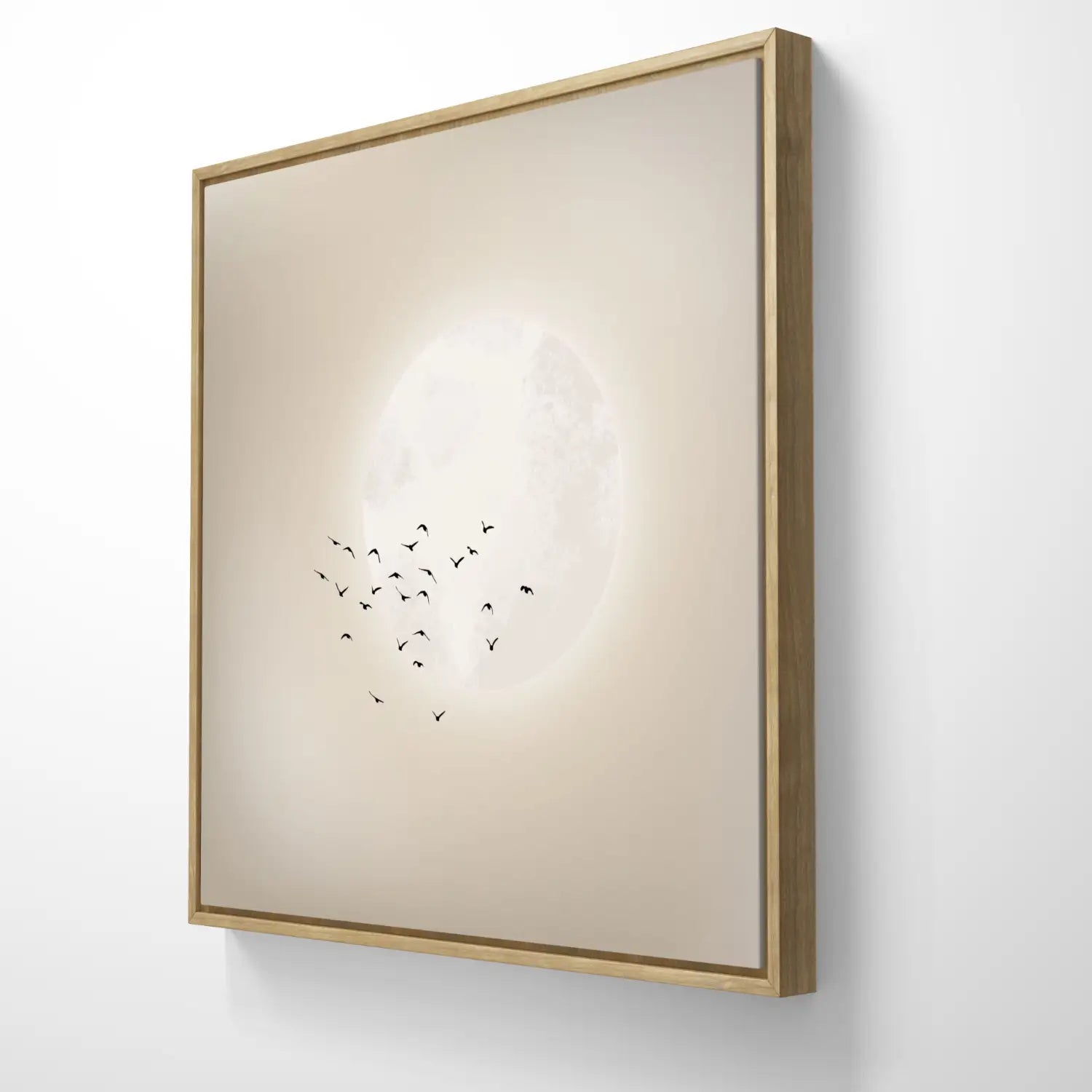 Drifting away - Neutral Japandi Canvas Wall Art Square