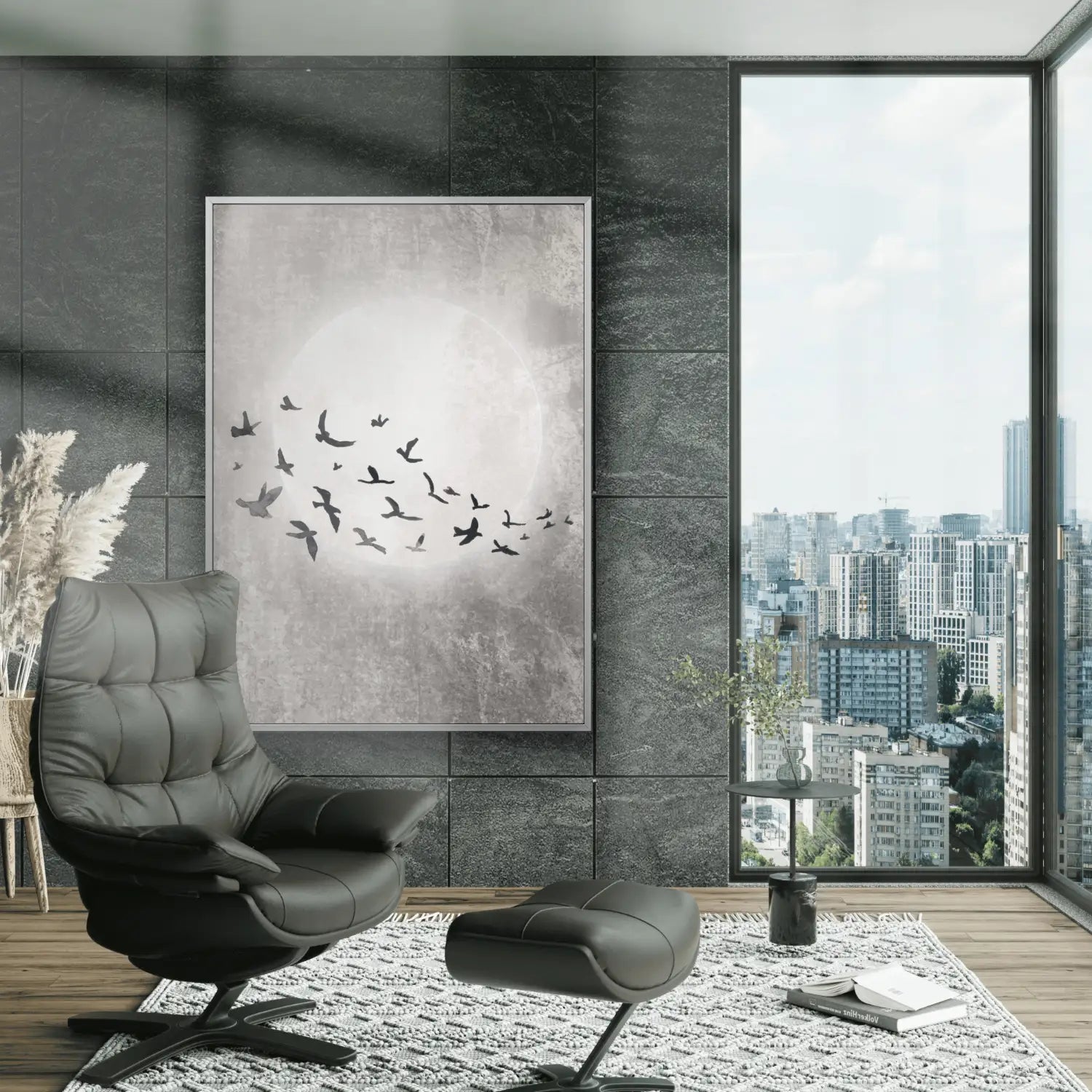 Elegancia discreta: obra de arte en beige y malva