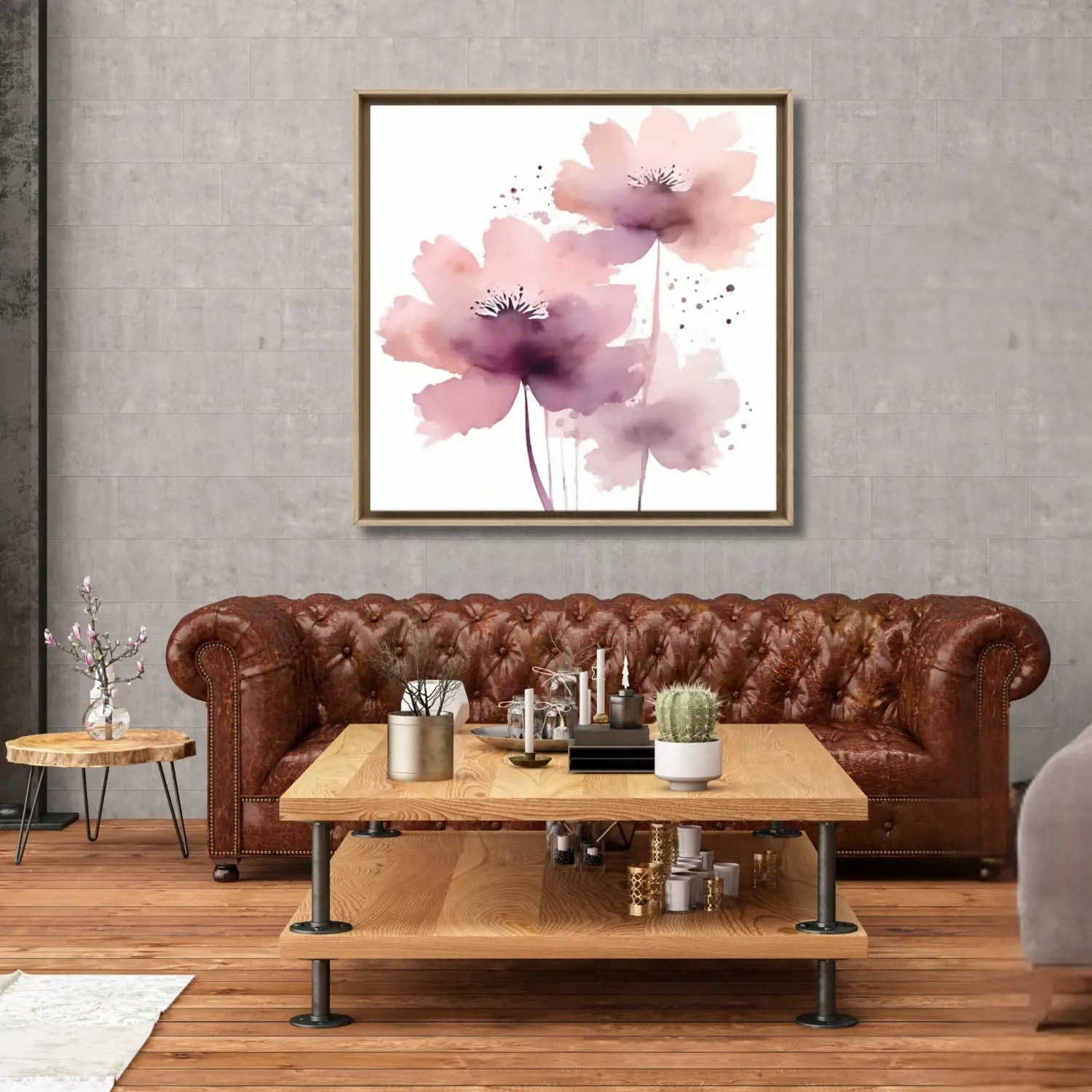 Awakening I - Modern floral canvas art for cosy bedroom