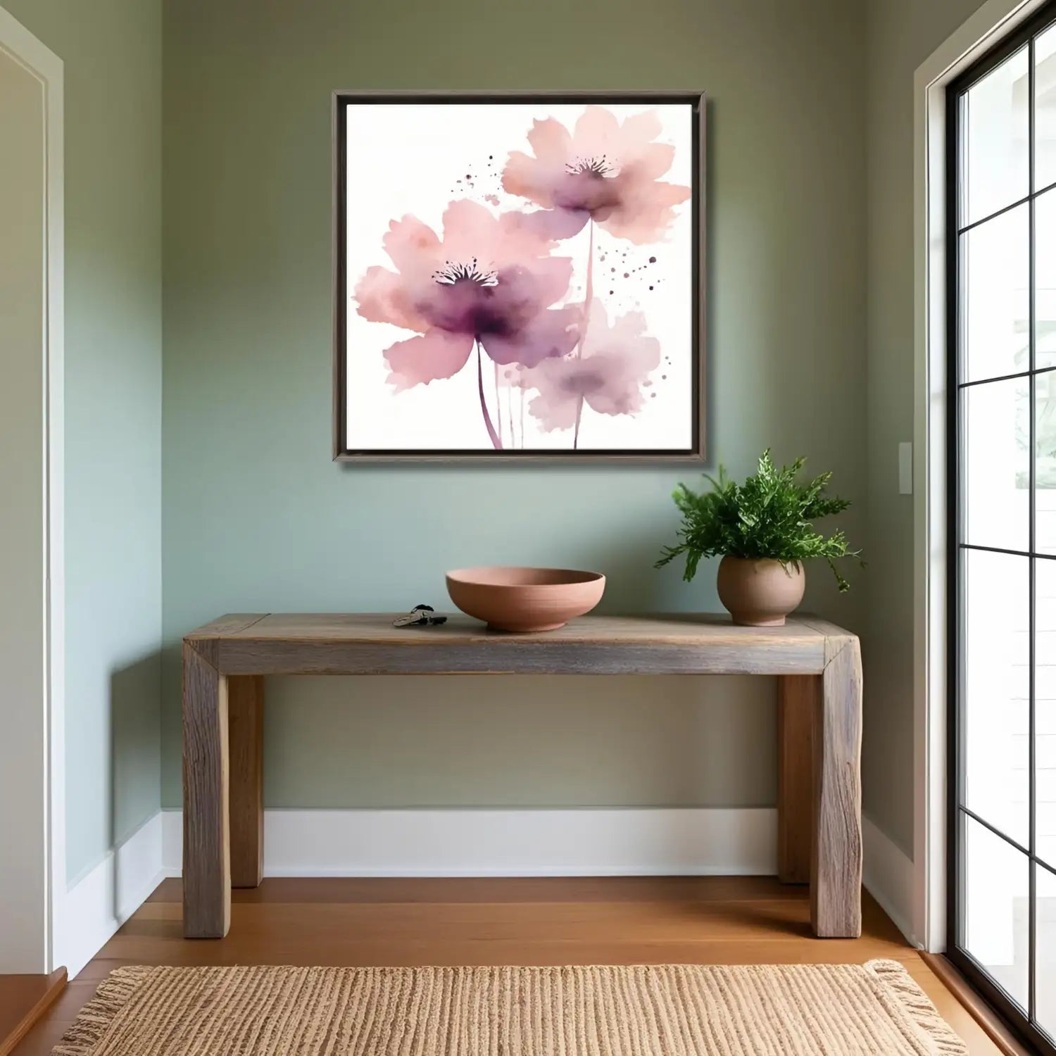 Awakening I - Modern floral canvas art for cosy bedroom