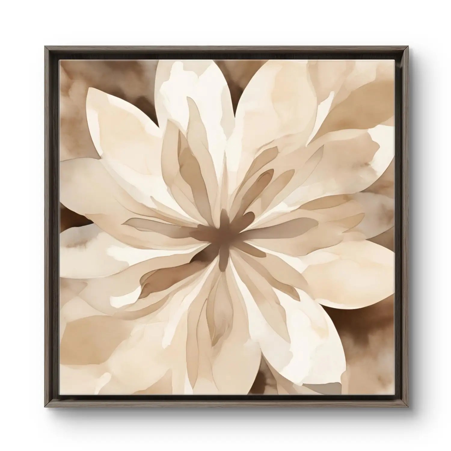 Bloom - Flower canvas art in beige