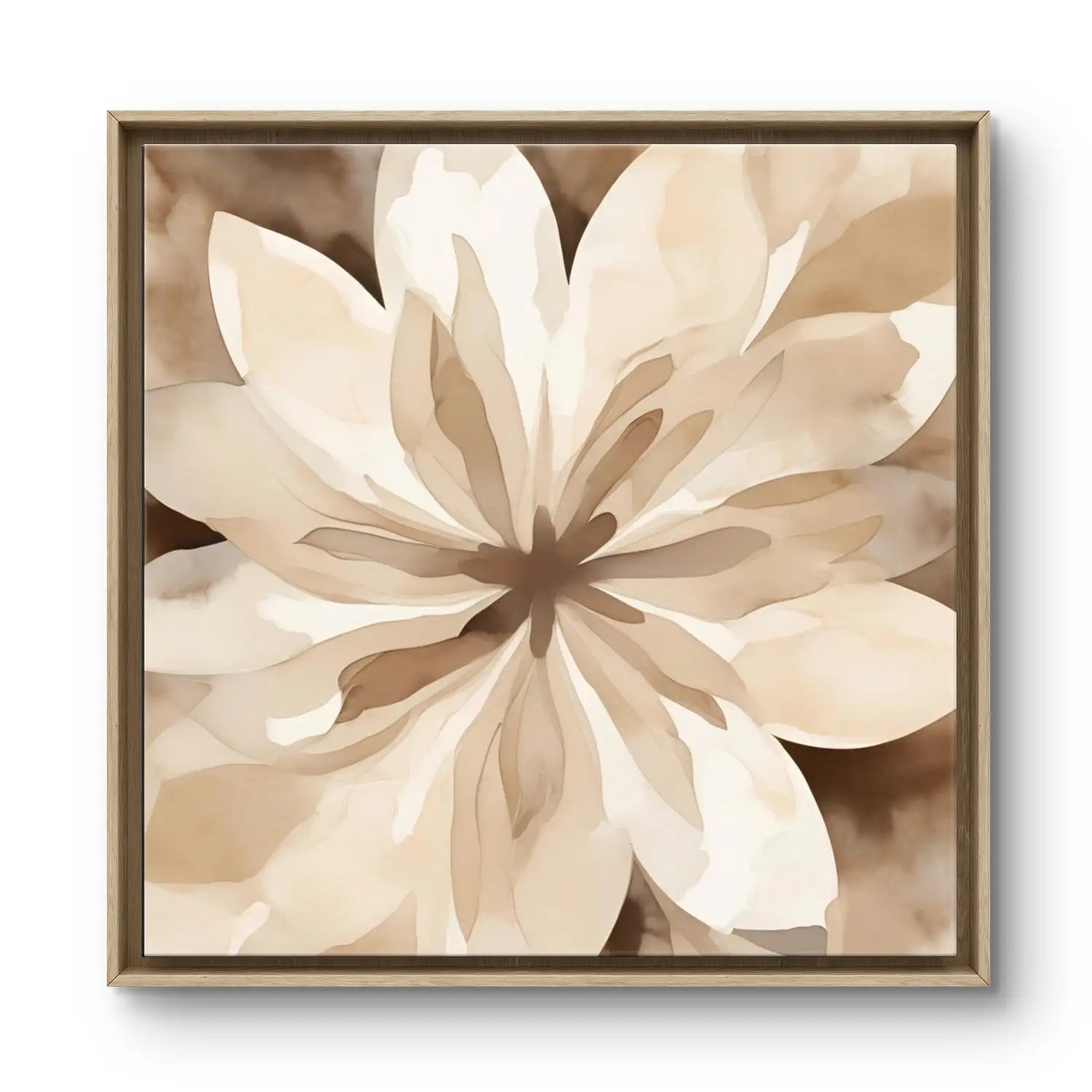 Bloom - Flower canvas art in beige