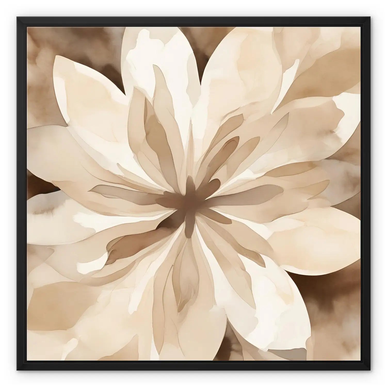 Bloom - Flower canvas art in beige