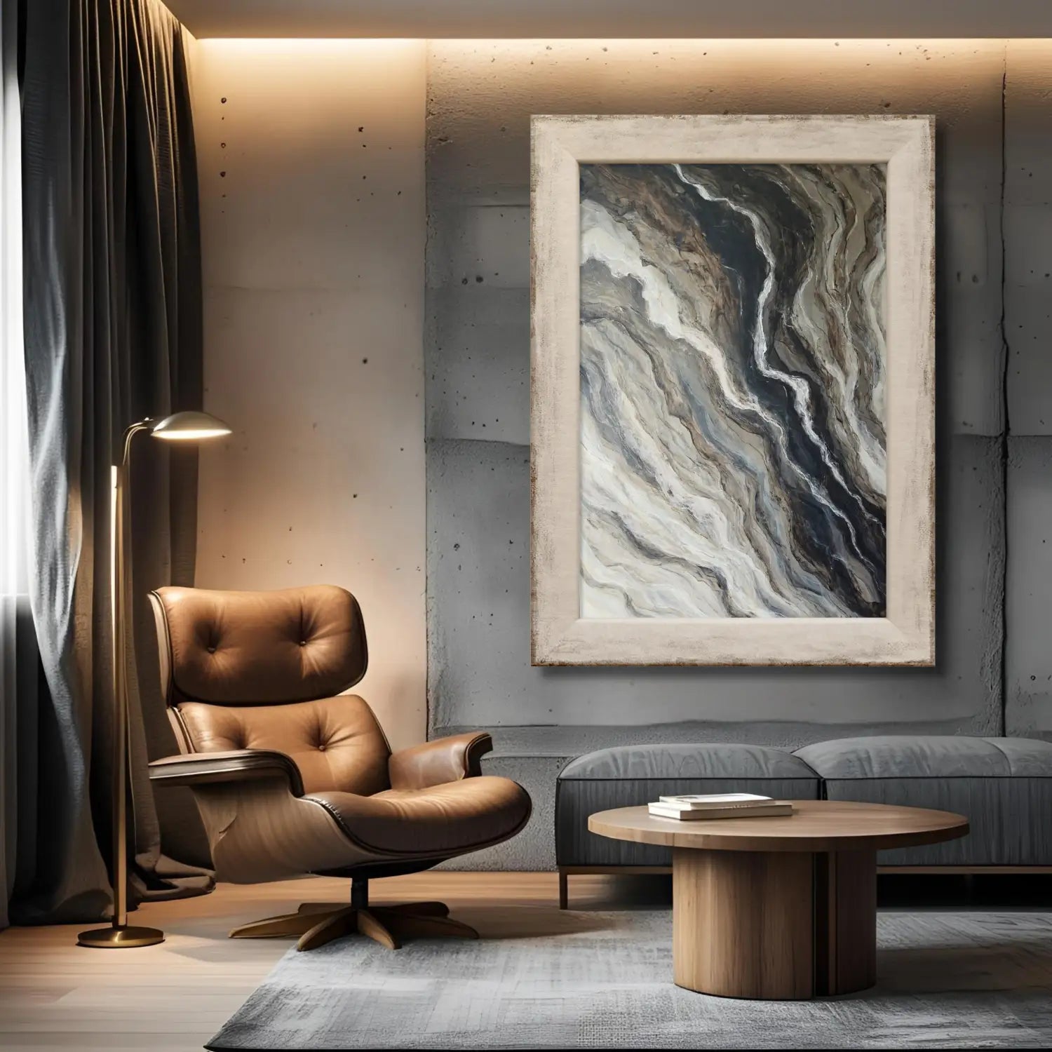 The Unfolding - modern abstract painting in brown
