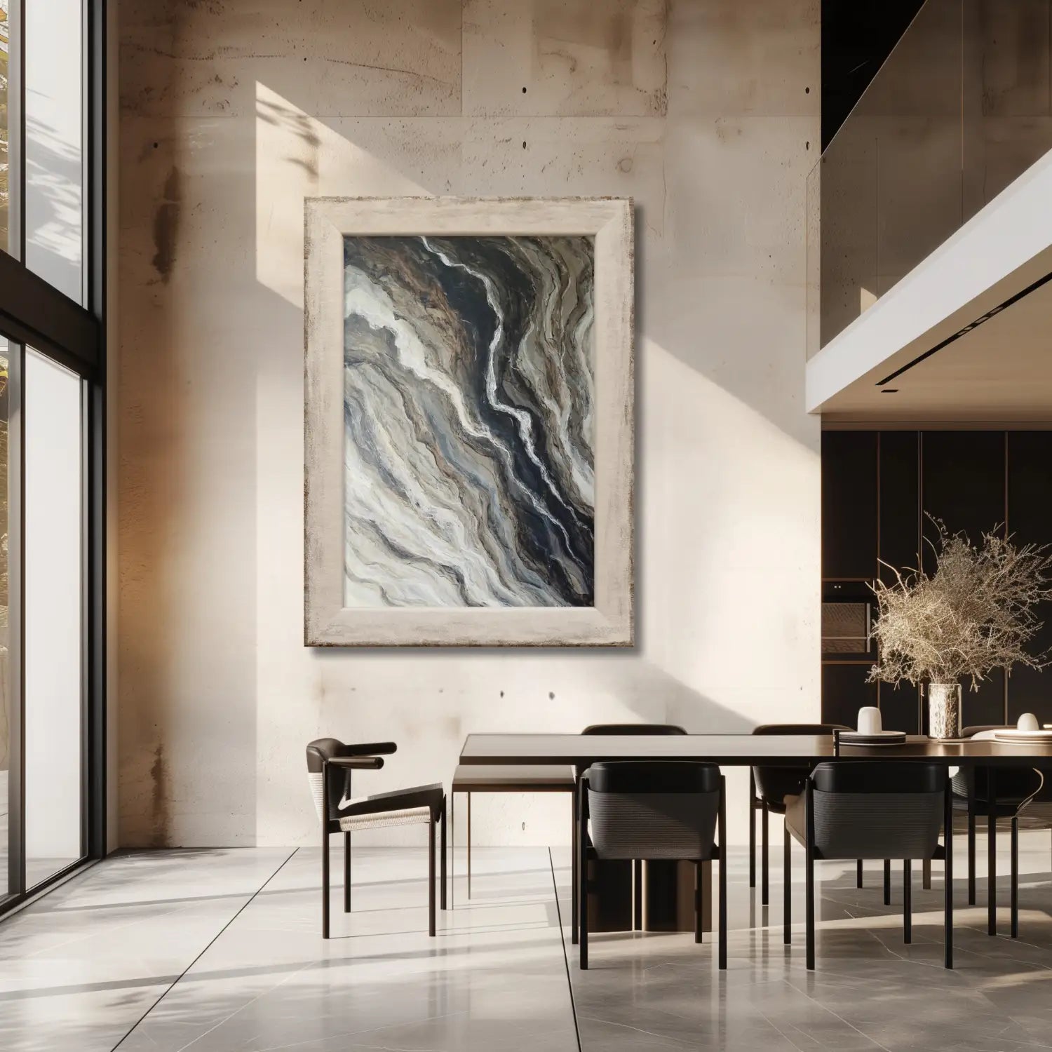 The Unfolding - modern abstract painting in brown