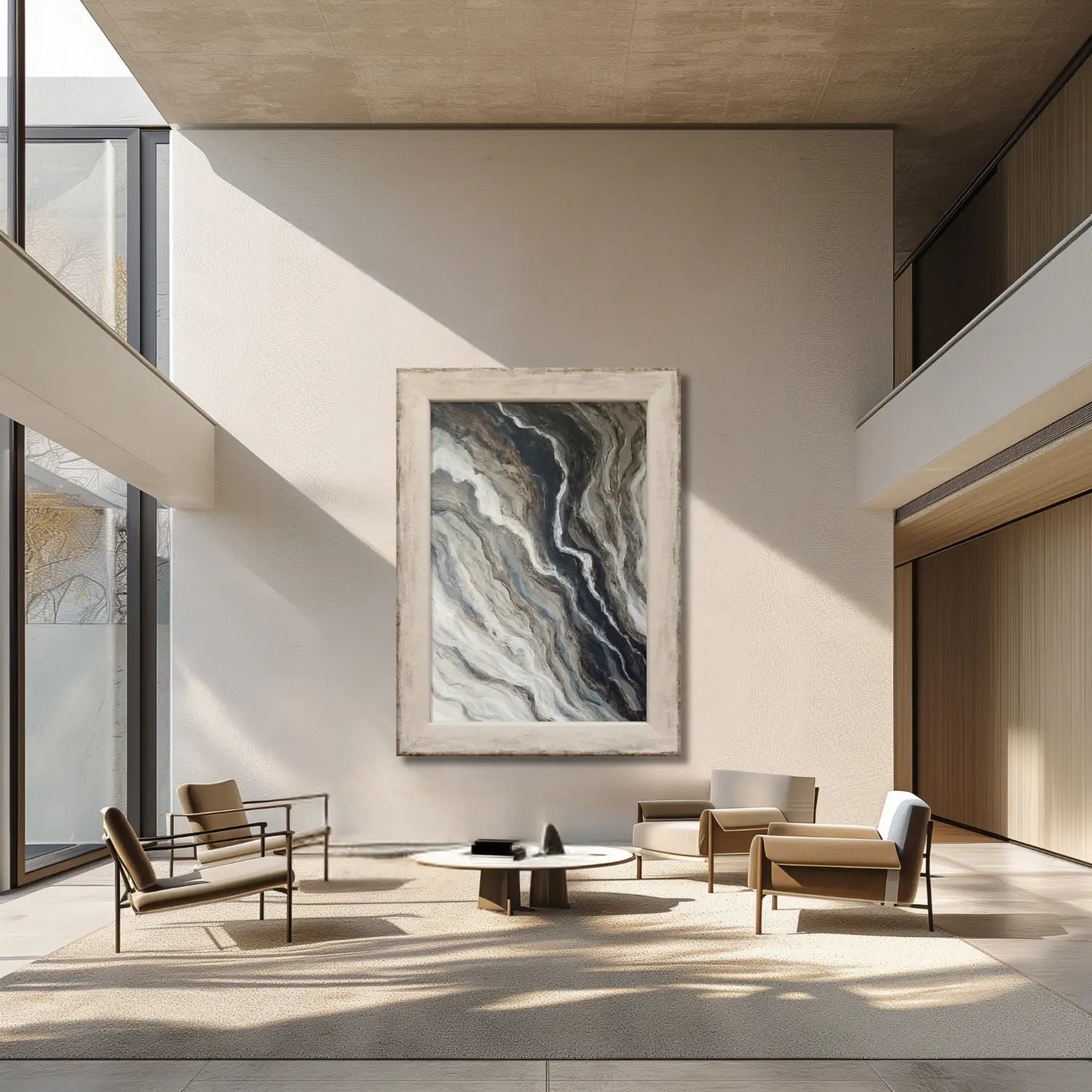 The Unfolding - modern abstract painting in brown