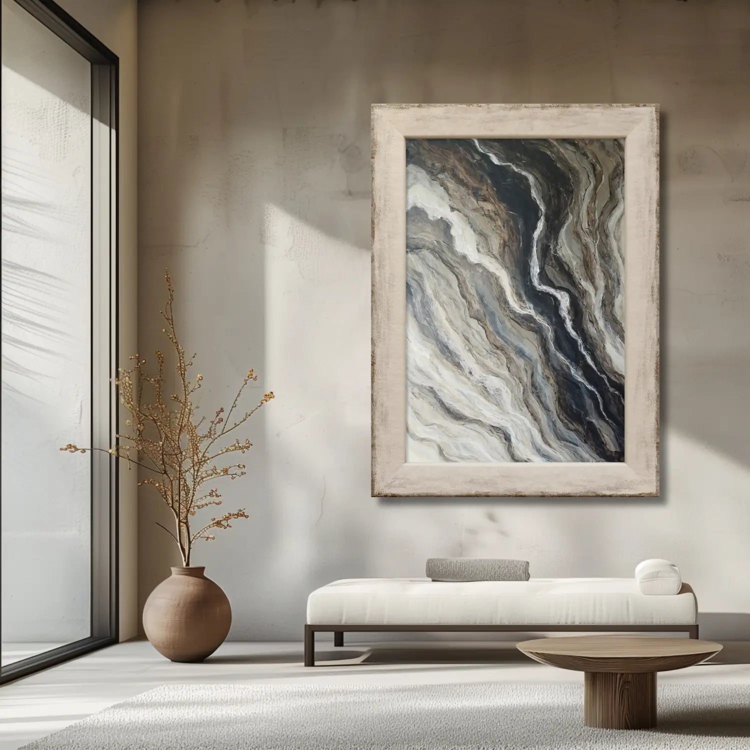 The Unfolding - modern abstract painting in brown