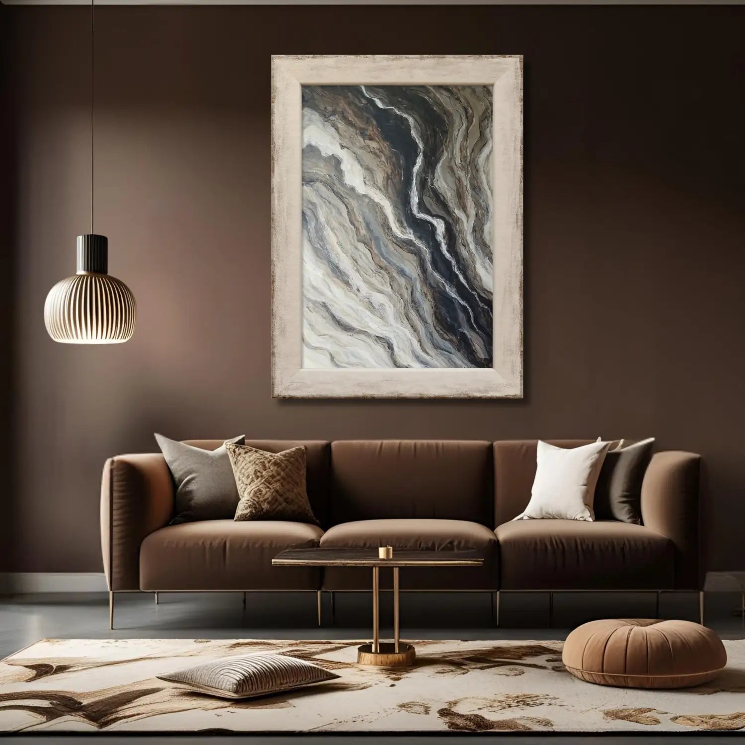 The Unfolding - modern abstract painting in brown