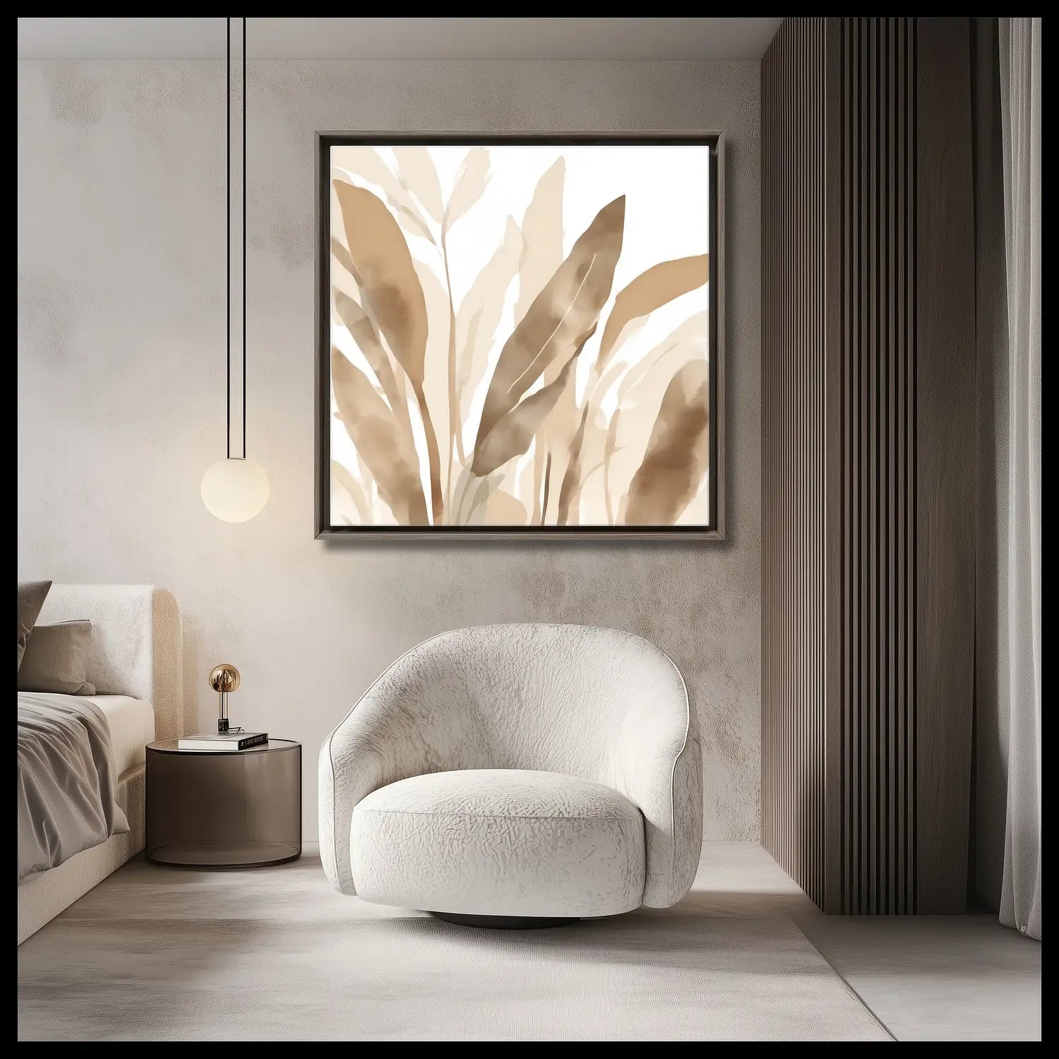 Haven – Botanischer Kunstdruck für ein ruhiges Schlafzimmer