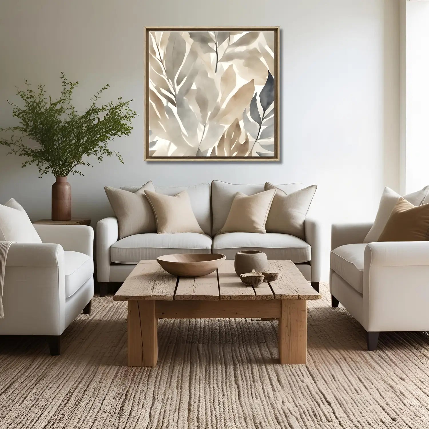 Launge - Framed floral canvas print