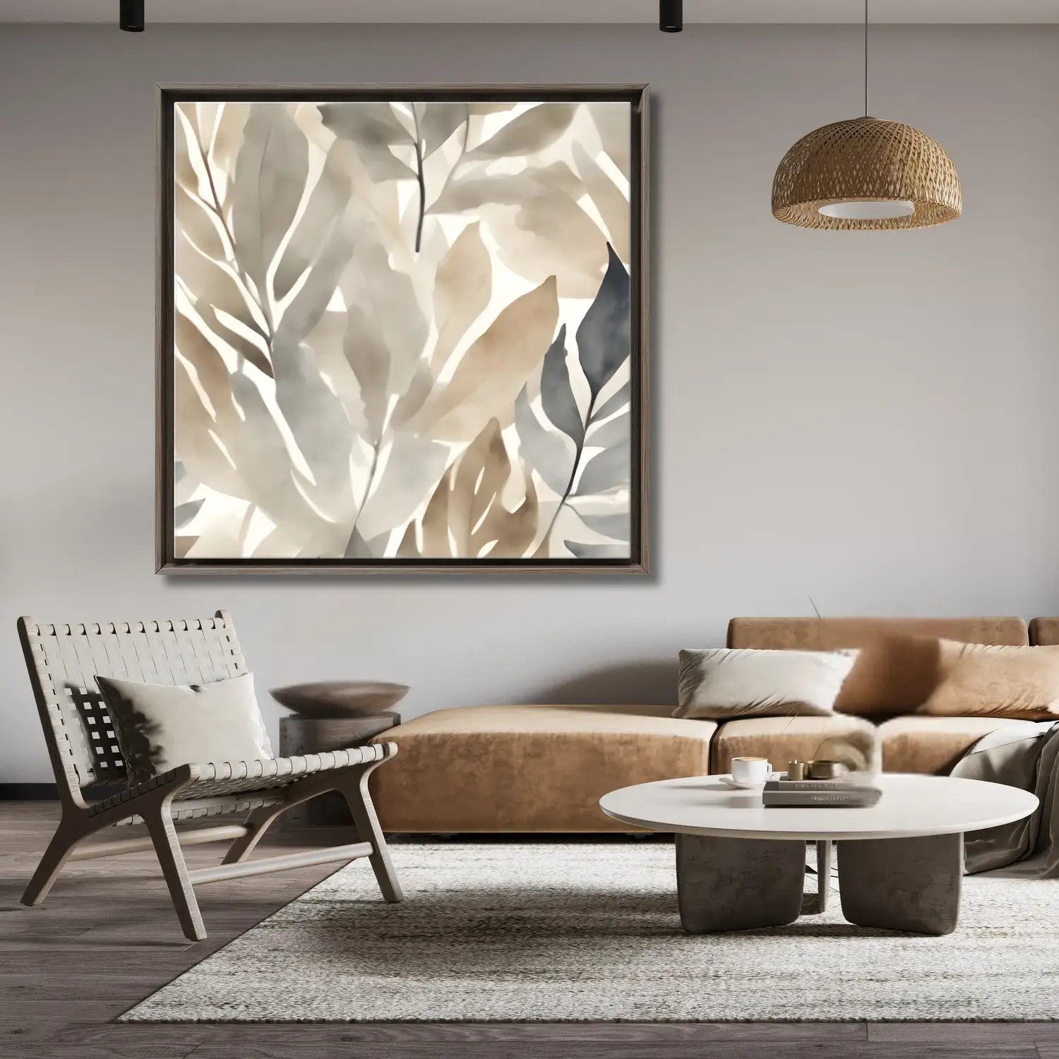 Launge - Framed floral canvas print