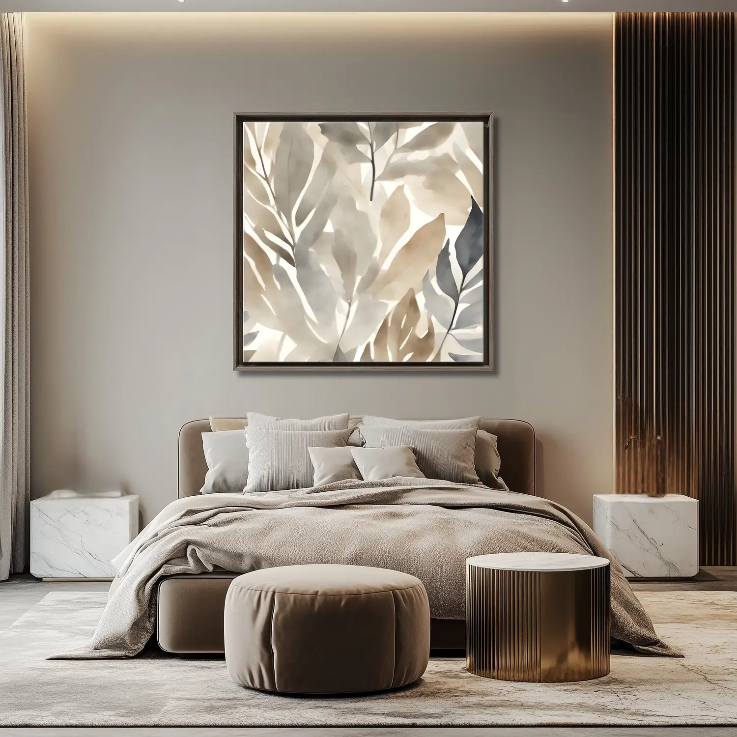 Launge - Framed floral canvas print