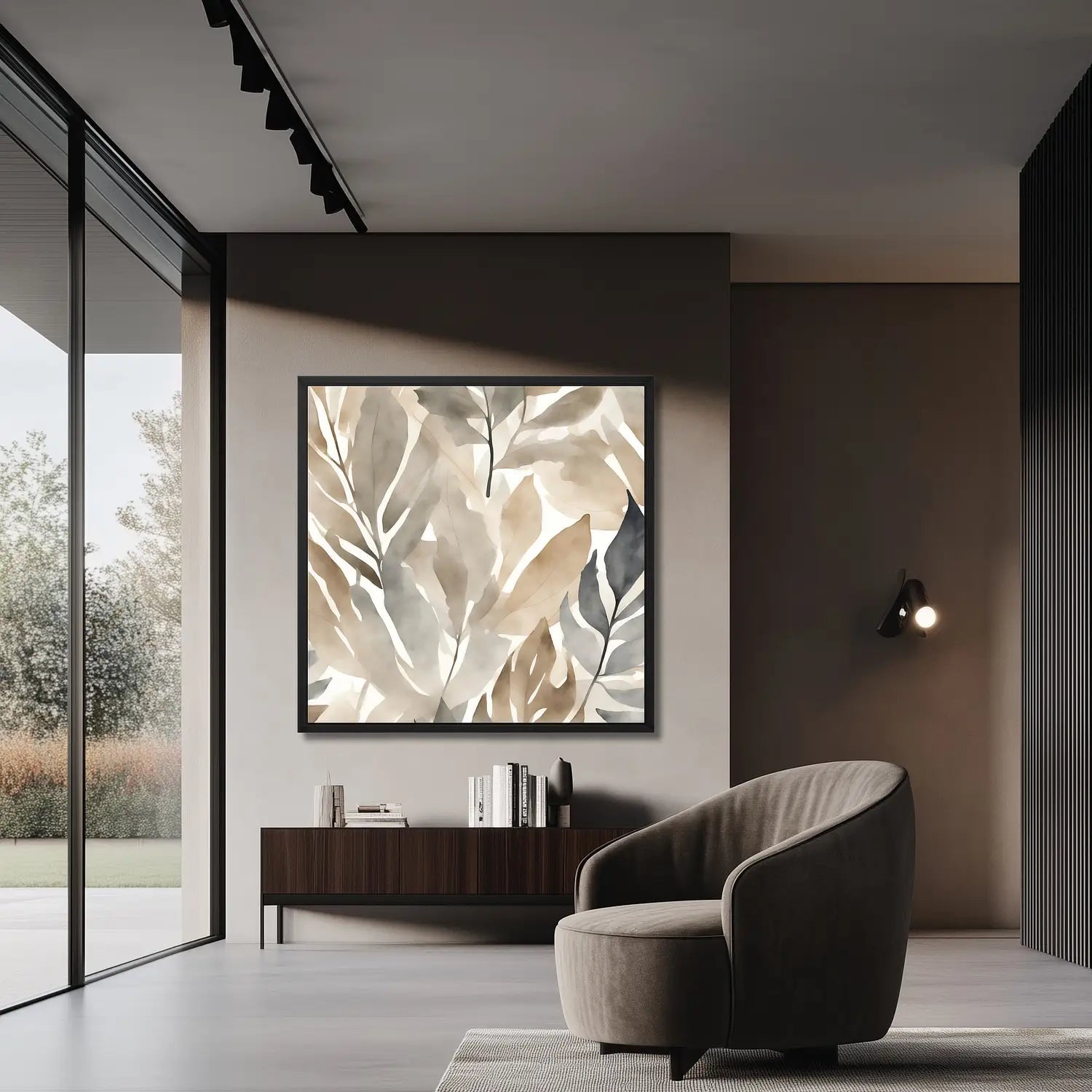 Launge - Framed floral canvas print