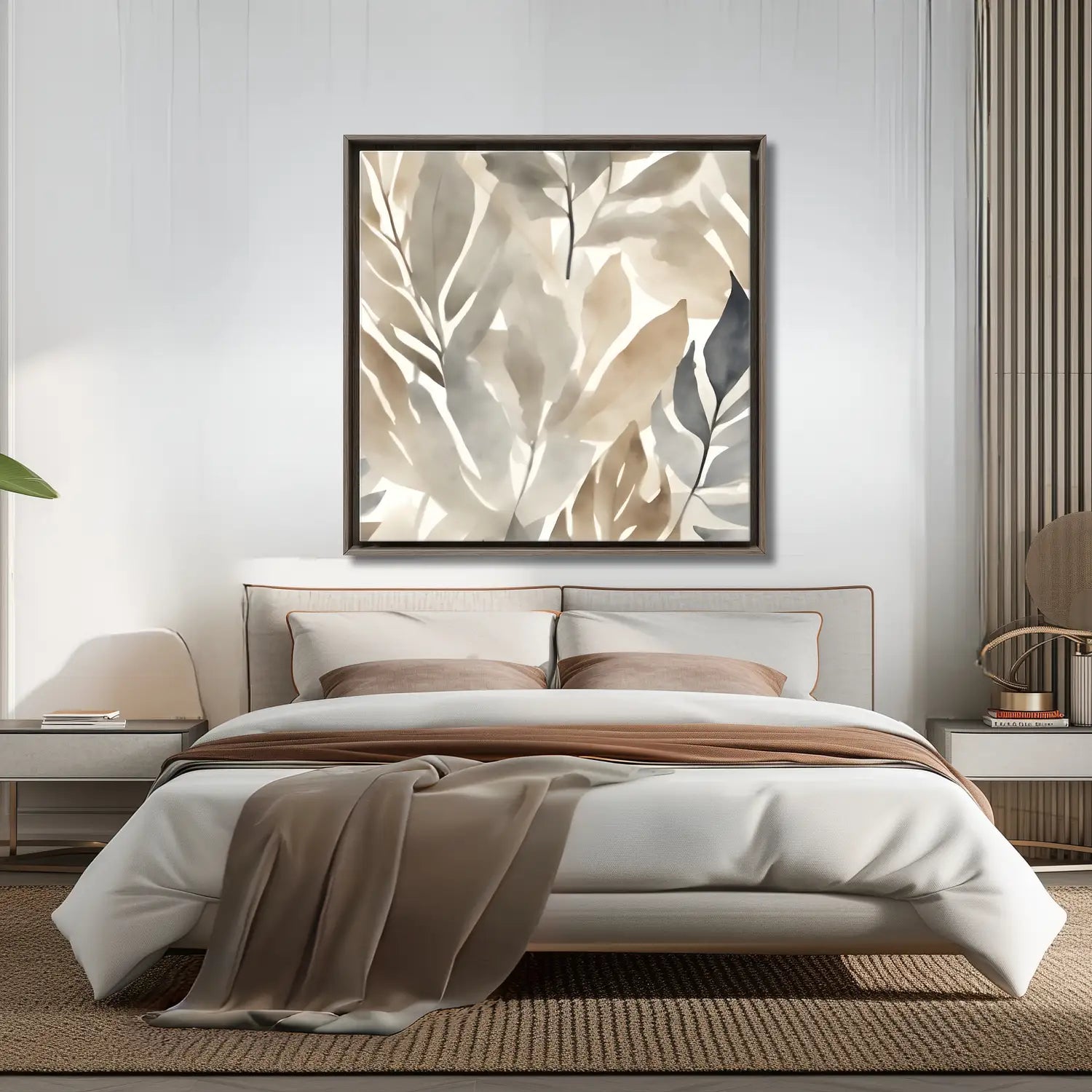 Launge - Framed floral canvas print