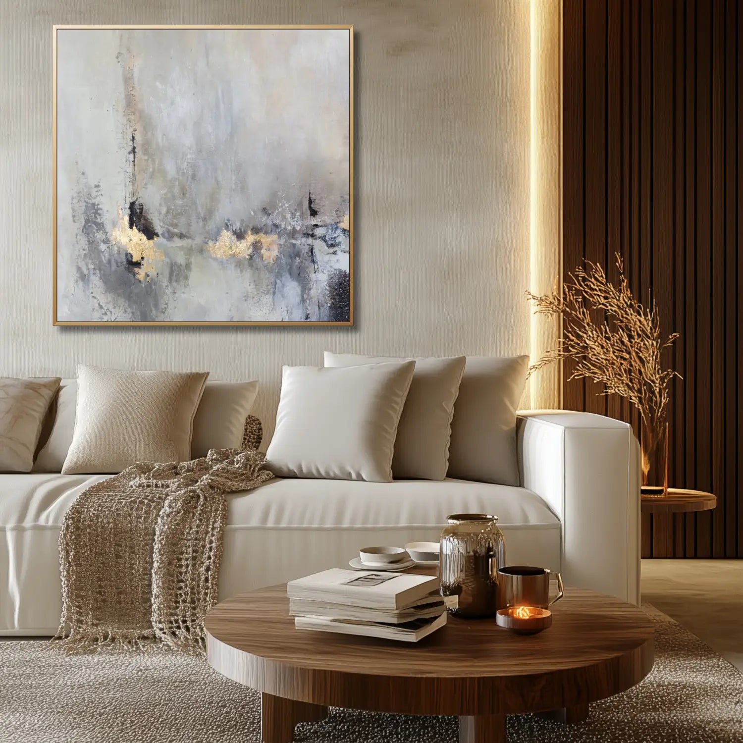 Majestic Glimmer - Gold Abstract Art