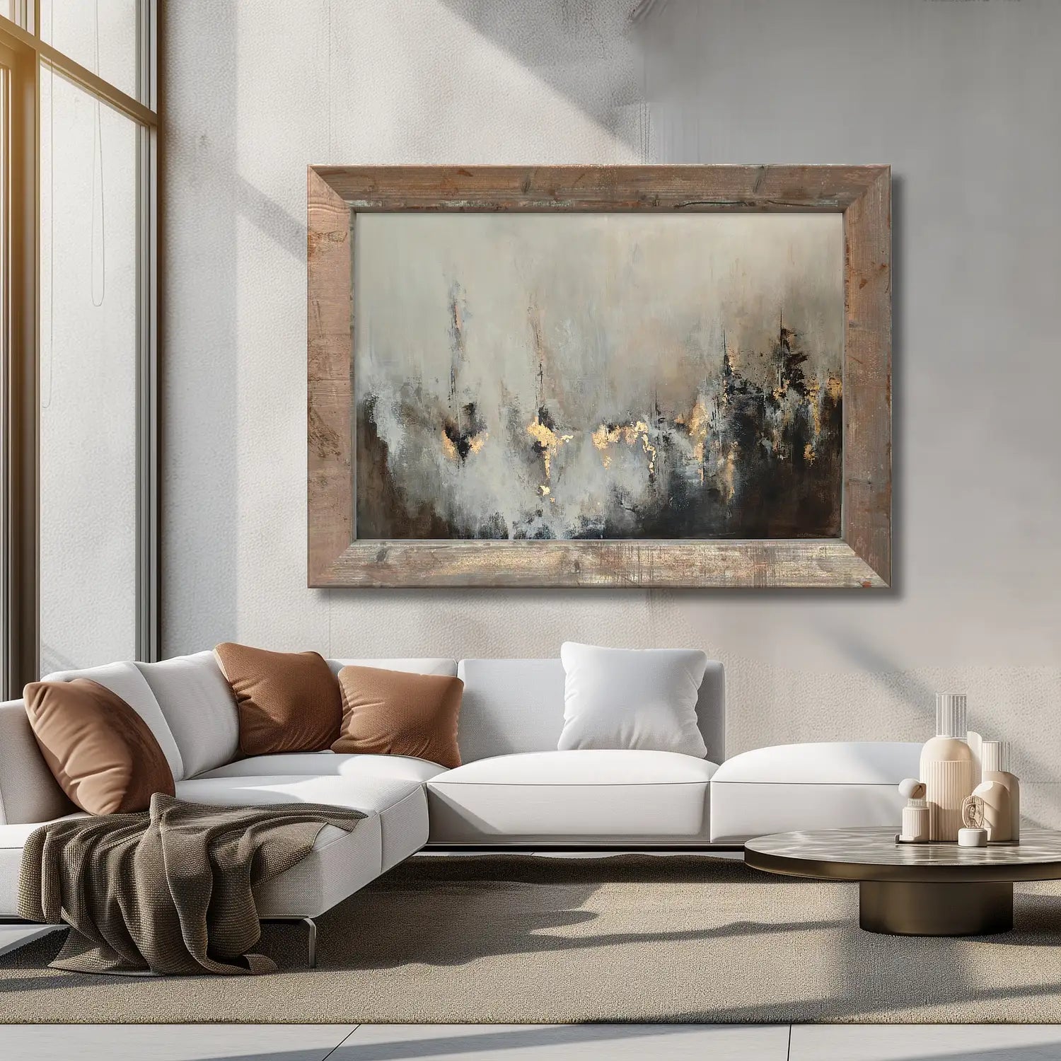 Majestic - modern abstract minimalist art in bronze tones