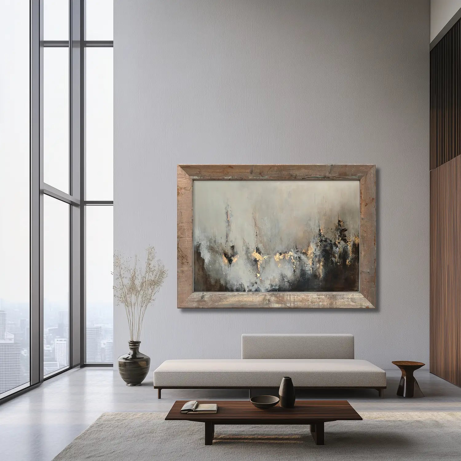 Majestic - modern abstract minimalist art in bronze tones