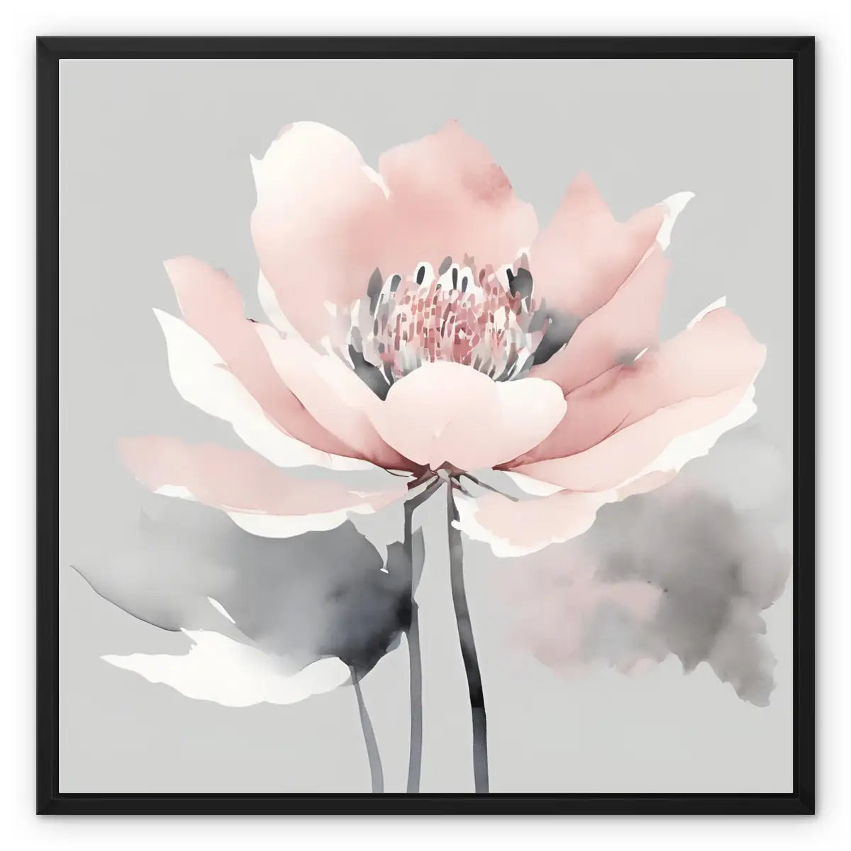 Nordic Blossom - Modern canvas art in grey and pink