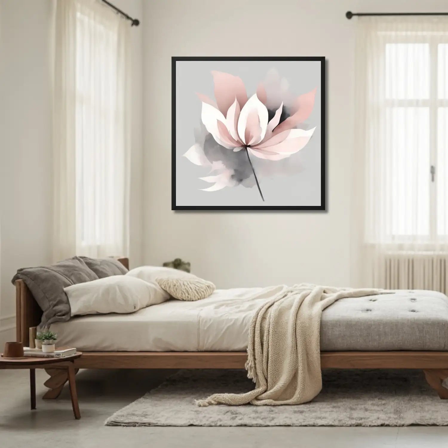 Nordic Whisper: Arte mural floral para espacios tranquilos