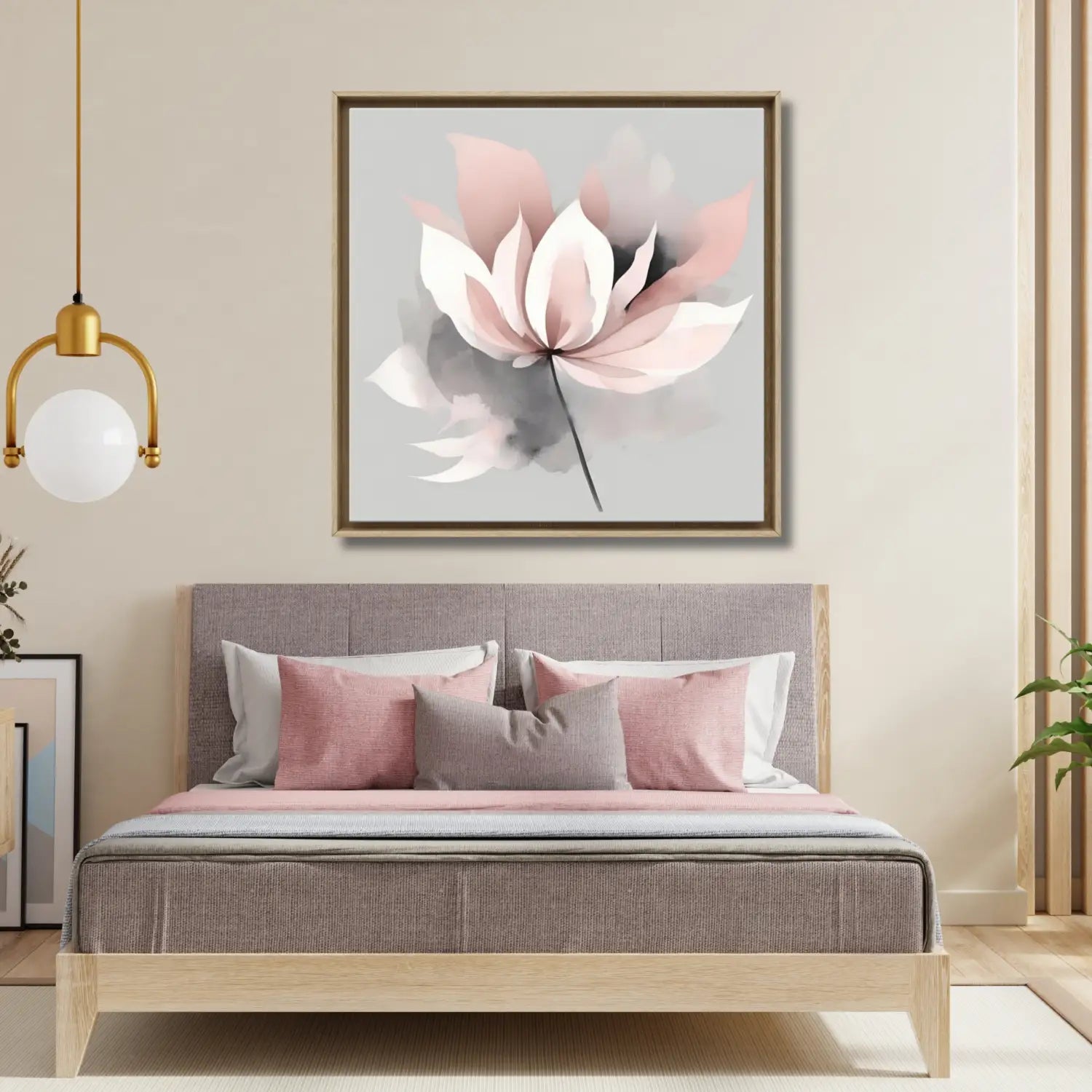 Nordic Whisper: Arte mural floral para espacios tranquilos