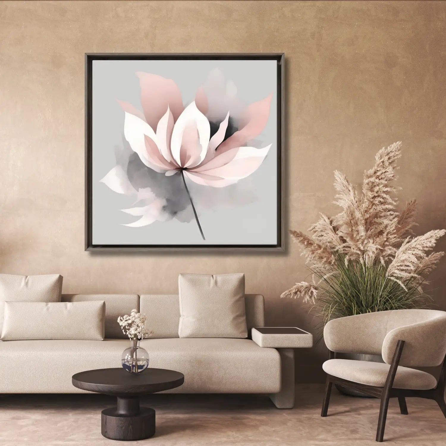Nordic Whisper: Arte mural floral para espacios tranquilos