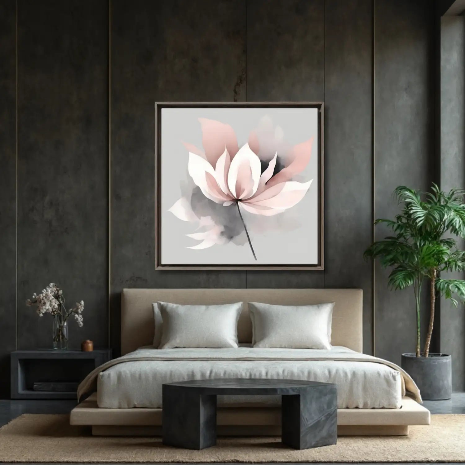 Nordic Whisper: Arte mural floral para espacios tranquilos